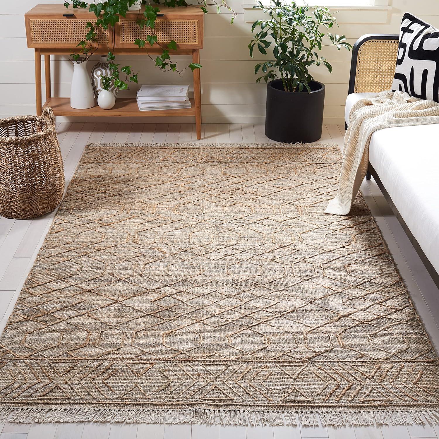 Natural Fiber NFB407 Hand Loomed Indoor Accent Rug - Natural/Beige - 3'x5' - Safavieh