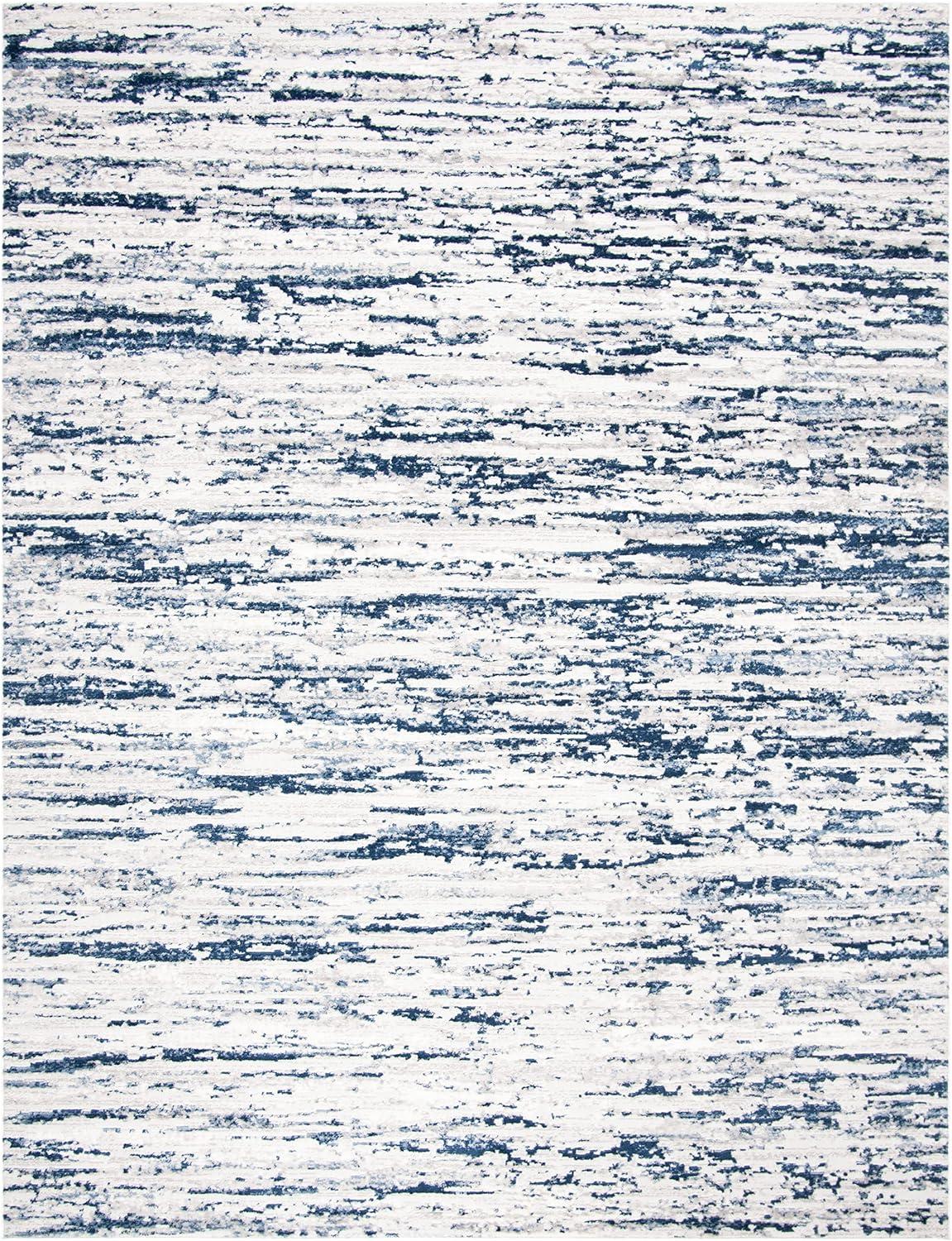 SAFAVIEH Amelia Lester Abstract Distressed Area Rug, Grey/Navy, 11' x 15'