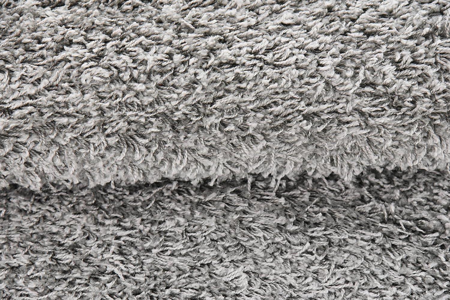 Unique Loom Solid Shag Collection Area Rug (2' x 6' 5" Runner, Cloud Gray)