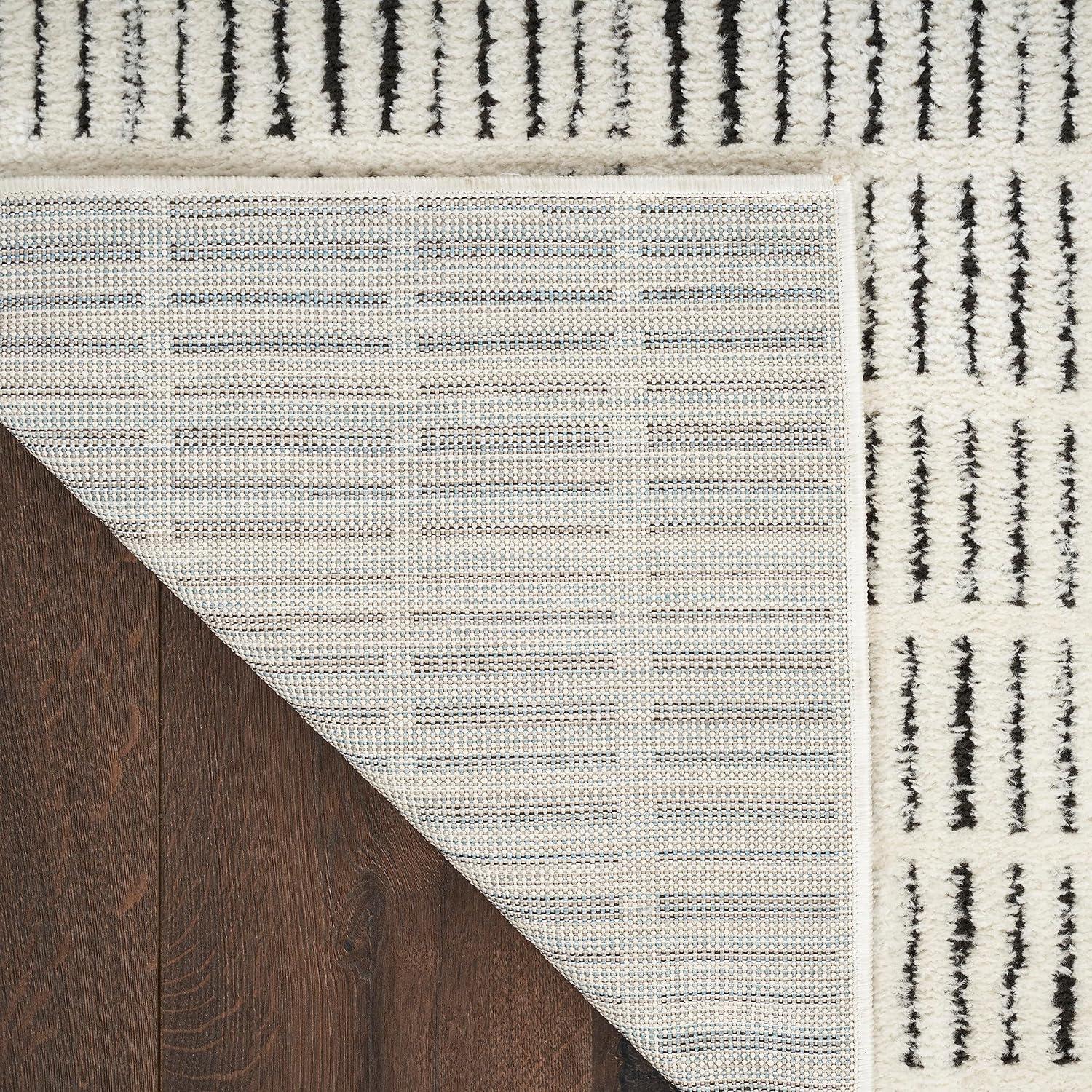 Nourison Cozy Modern Abstract Indoor Area Rug Ivory Black 7'10"x9'10"