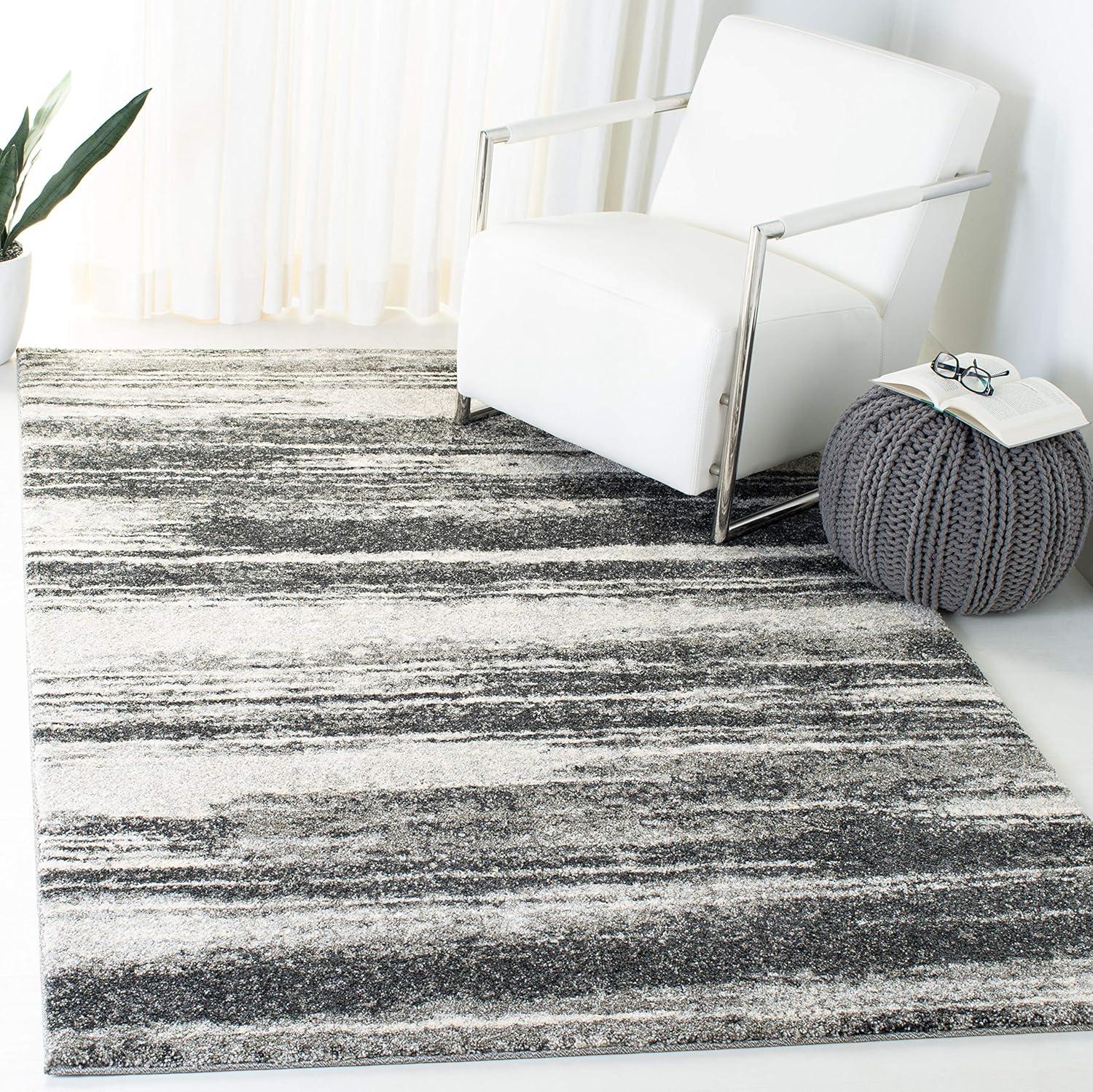 Retro RET2693 Power Loomed Indoor Area Rug - Dark Grey/Light Grey - 6'x9' - Safavieh.