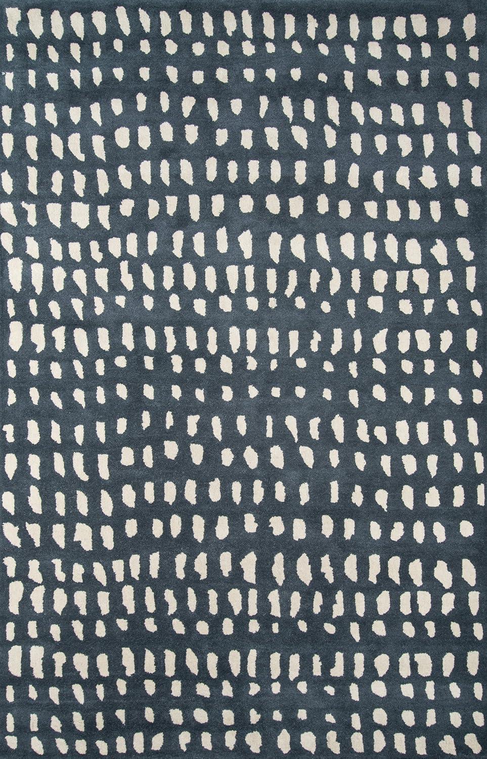 Skyline Decor Novogratz by  Delmar Boho Dots Hand-tufted Wool Area Rug Blue 9' x 12' 9' x 12' Indoor, Handmade Ivory Rectangle