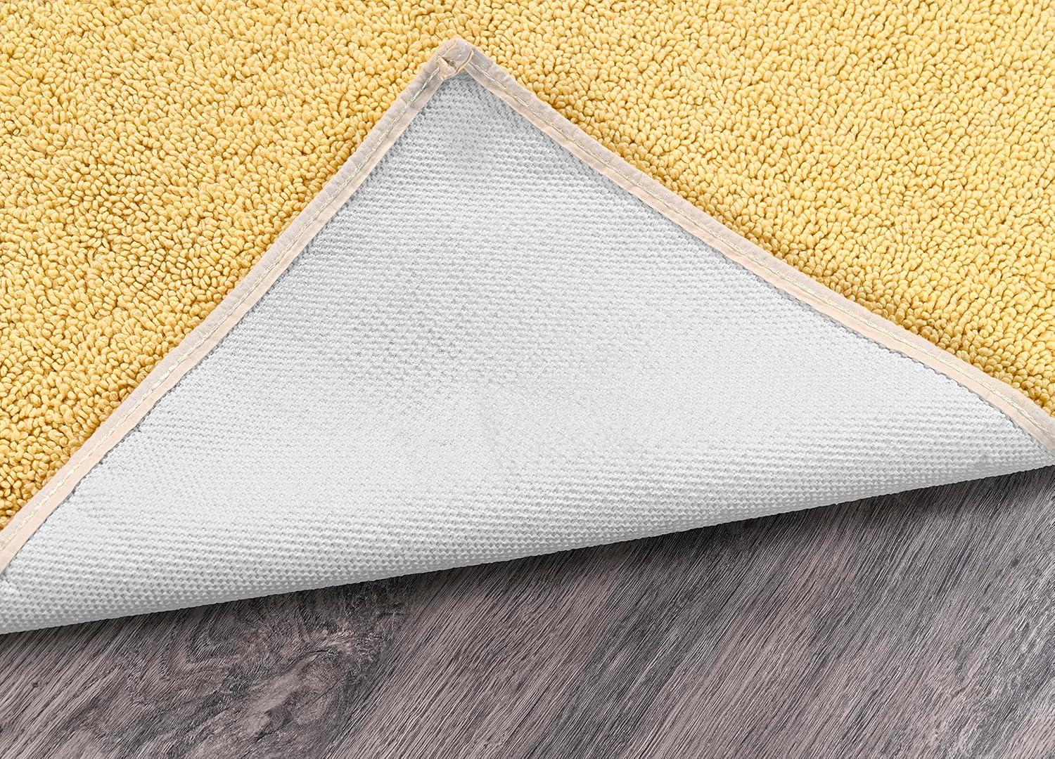 Queen Cotton 3pc Washable Bath Rug Set Yellow - Garland Rug: Machine Made, Tufted, Latex Backing, Lid & Contour Included