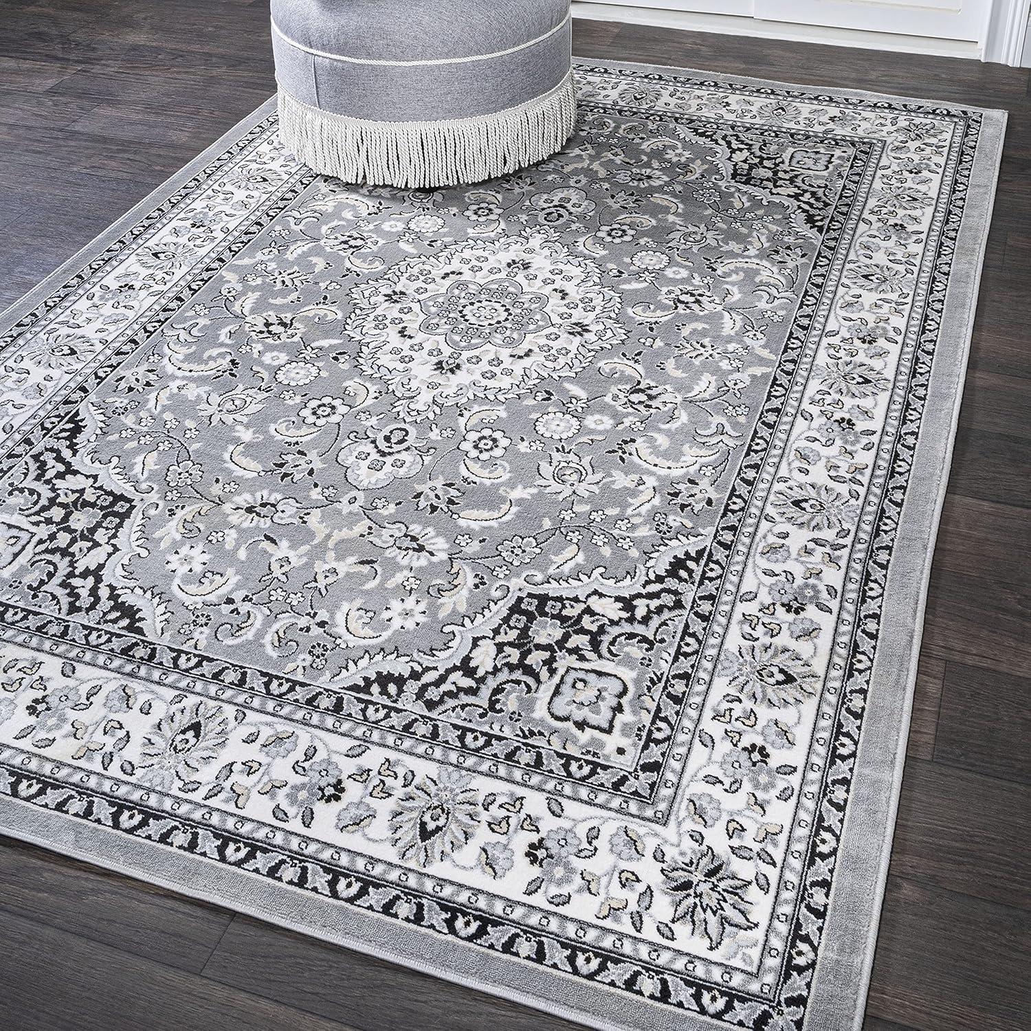 Palmette Modern Persian Floral Area Rug - JONATHAN Y