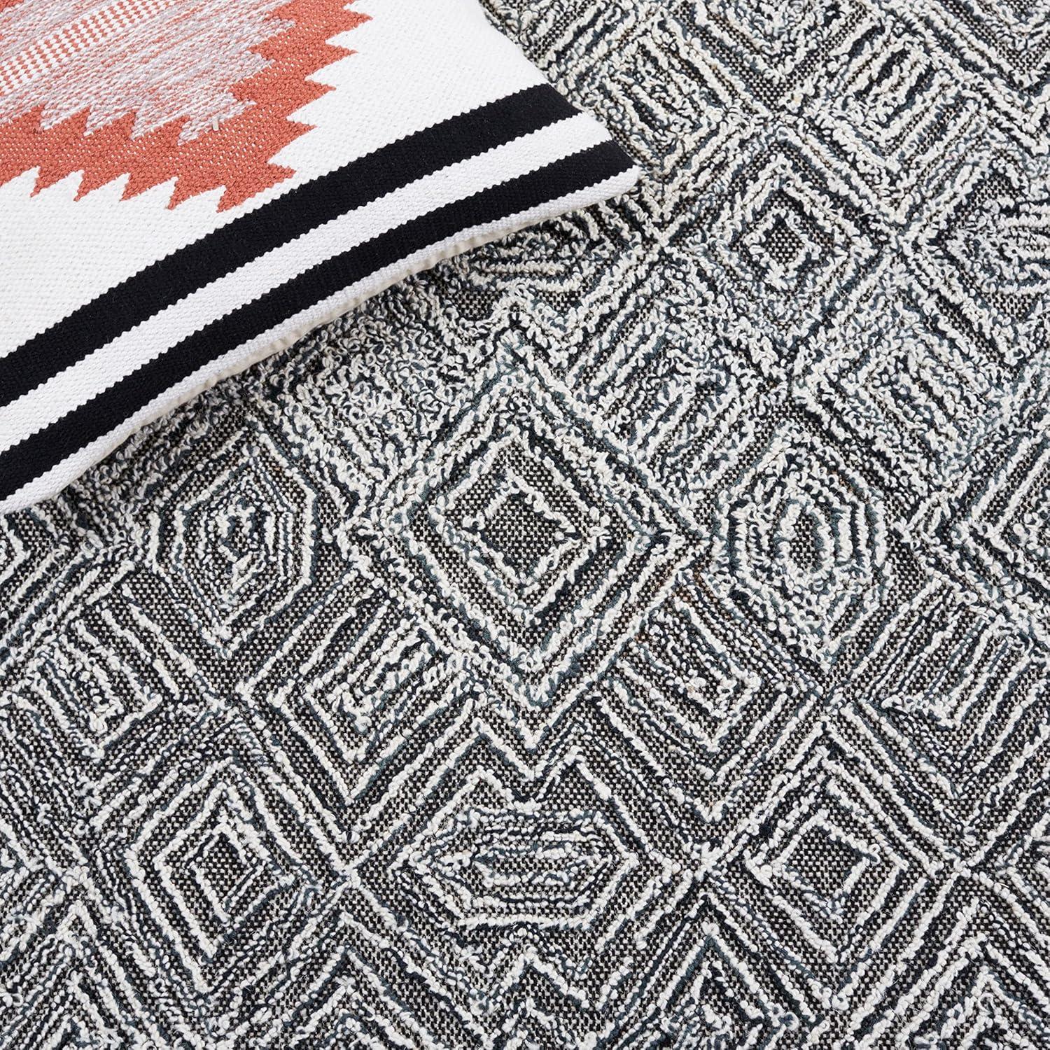 Textural TXT201 Hand Tufted Indoor Area Rug - Black/Ivory - 8'x10' - Safavieh
