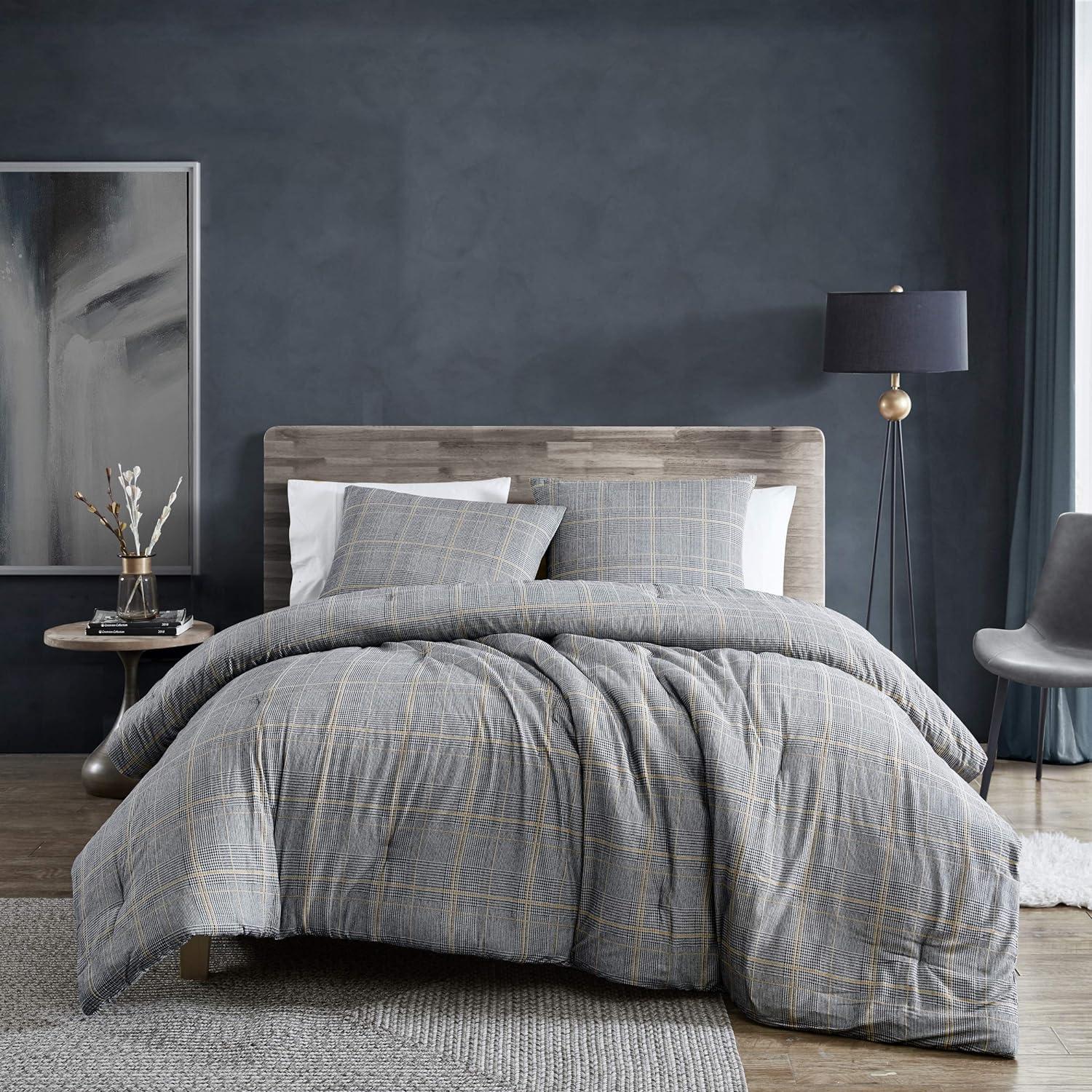 Kenneth Cole Kenneth Cole Sussex Flannel Black Comforter Set