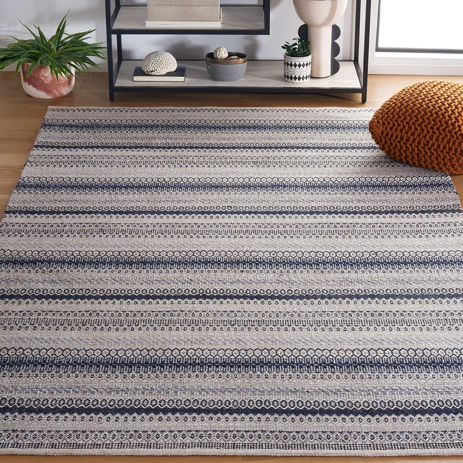 Kilim KLM475 Hand Woven Area Rug - Grey/Black - 6'x9' - Safavieh.