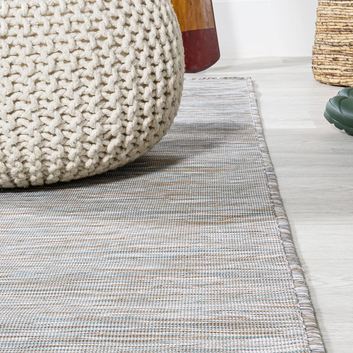 4'x6' Ethan Modern Flatweave Solid  Area Rug, Gray - JONATHAN Y