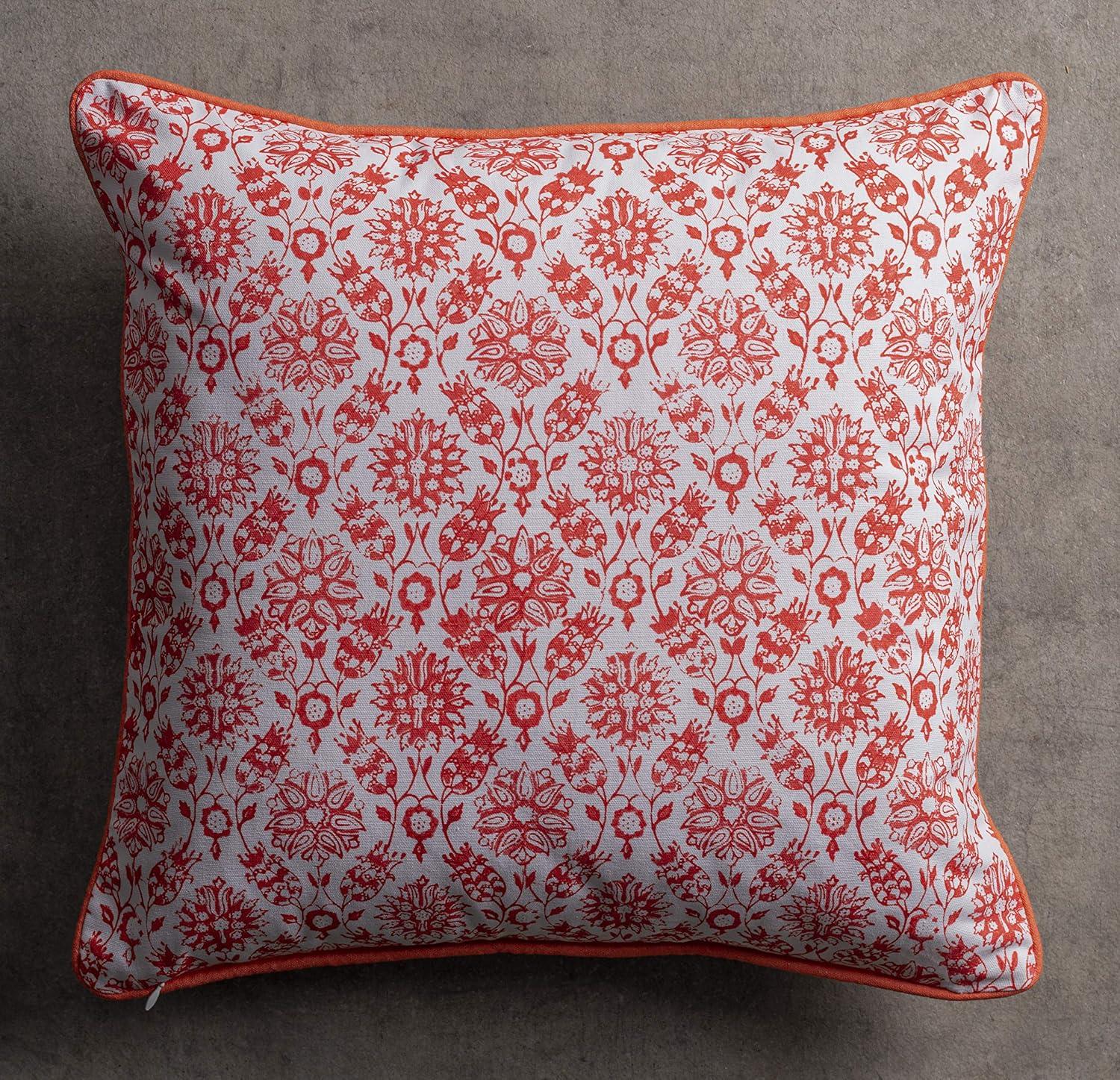 Maison d' Hermine Decorative Pillow Covers 18 x 18 Inch Square 100% Cotton Throw Pillow Covers with Invisible Zipper Cushion Case for Living Room Couch, Chair, Sofas, Bedroom, Home (Katmandou - Doda)