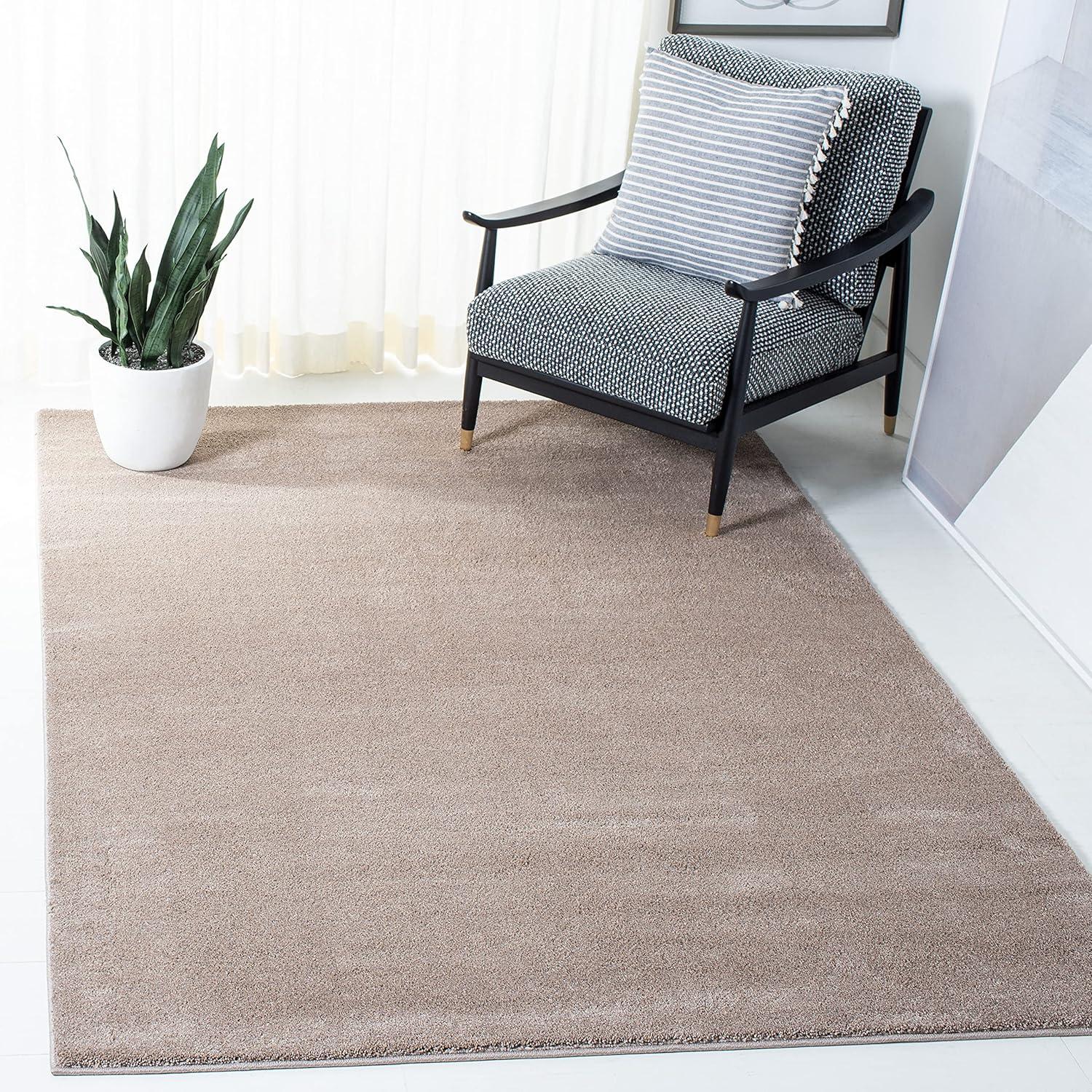 Taupe Contemporary Easy-Care Rectangular Area Rug - 5'5" x 7'7"