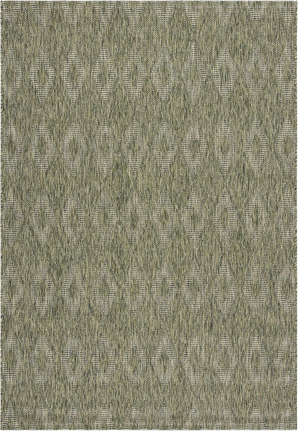 Reversible Synthetic 8' x 10' Easy Care Olive Rectangular Rug