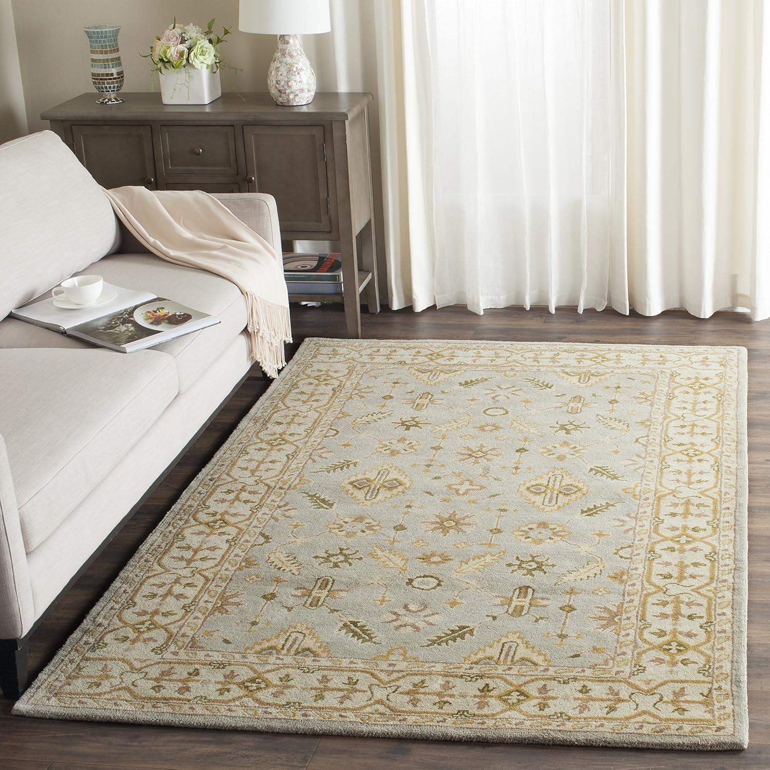 Classic CL933 Hand Tufted Area Rug - Light Blue/Ivory - 5'x8' - Safavieh.