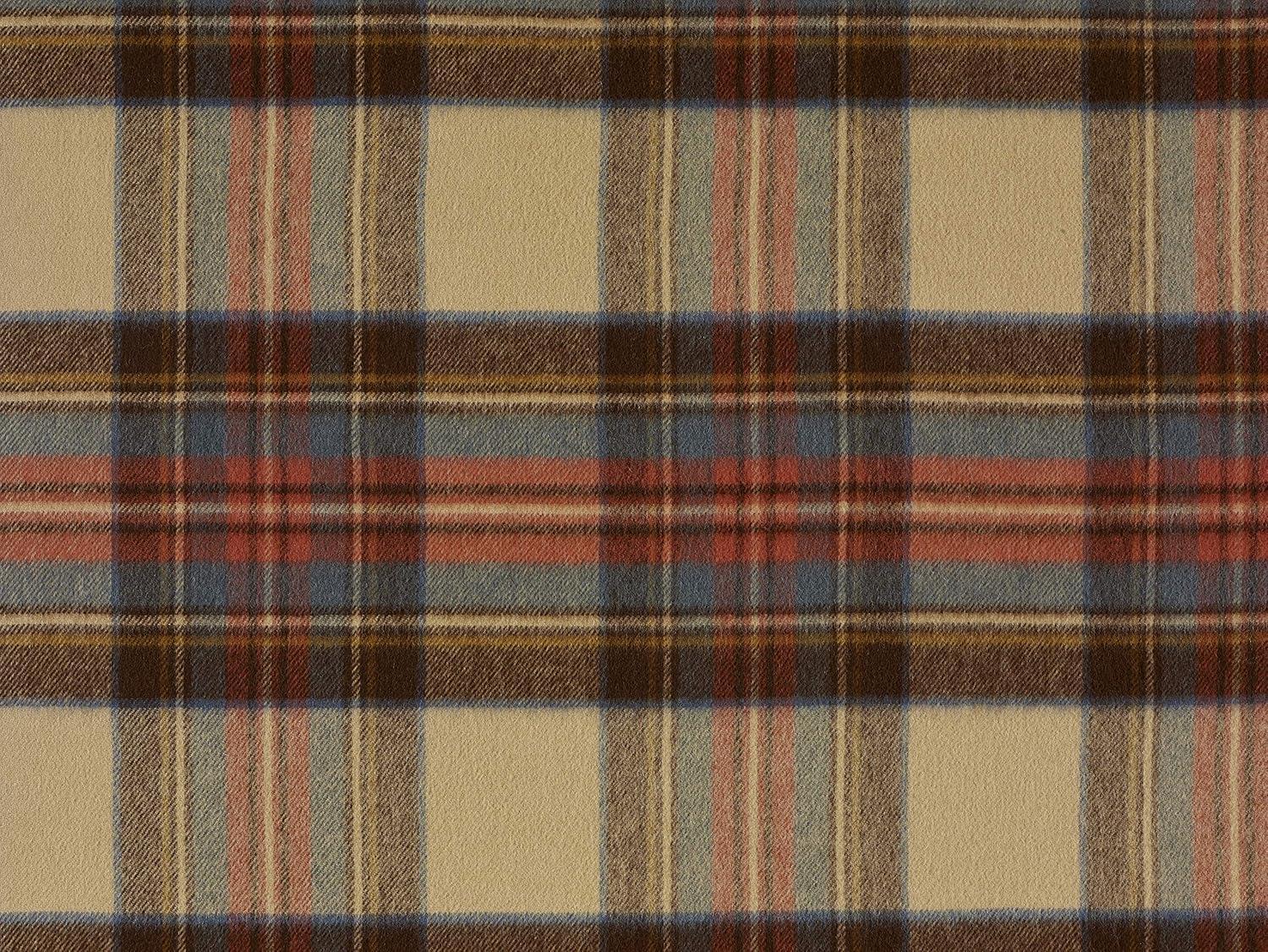 Antique Royal Stewart Merino Wool Plaid Throw Blanket