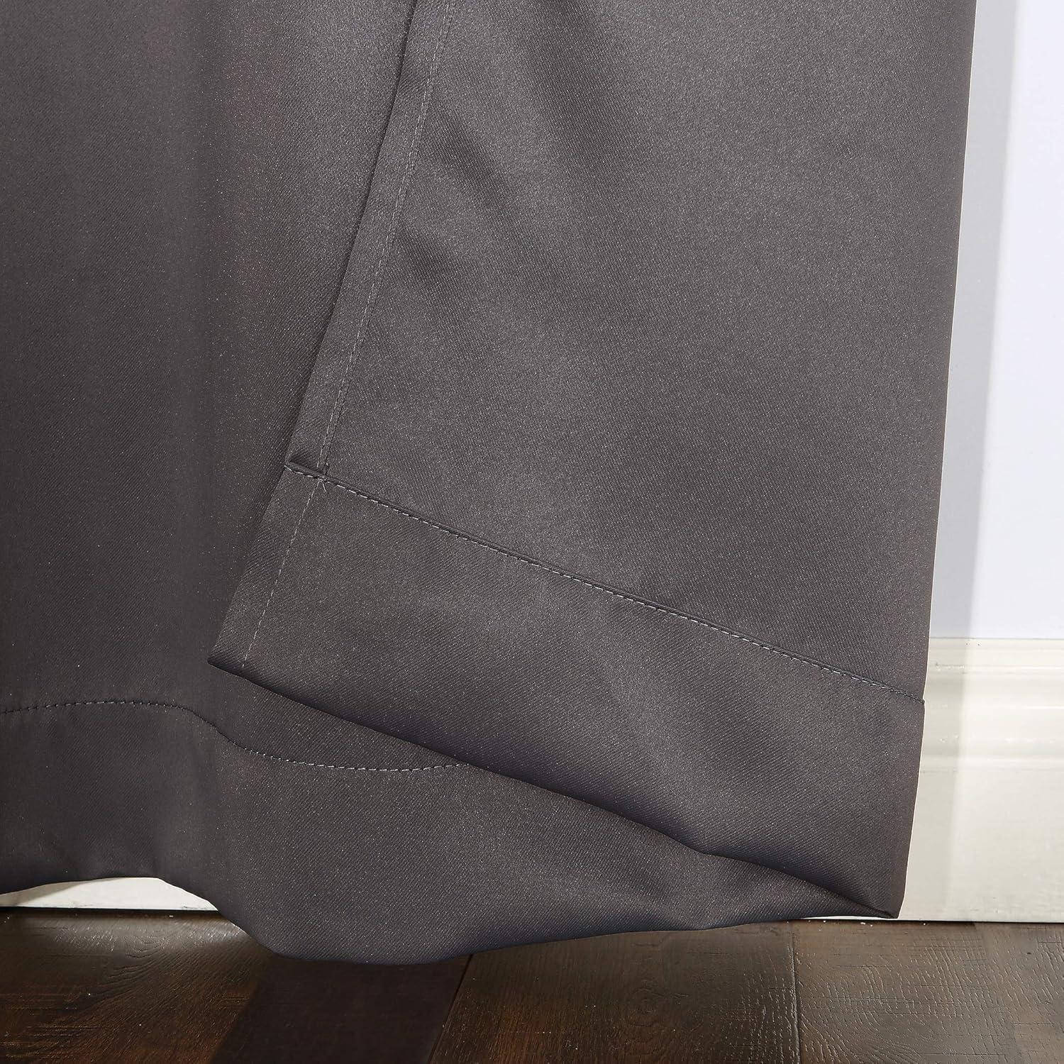 Charcoal Blackout Grommet 40" x 63" Polyester Curtain Panel