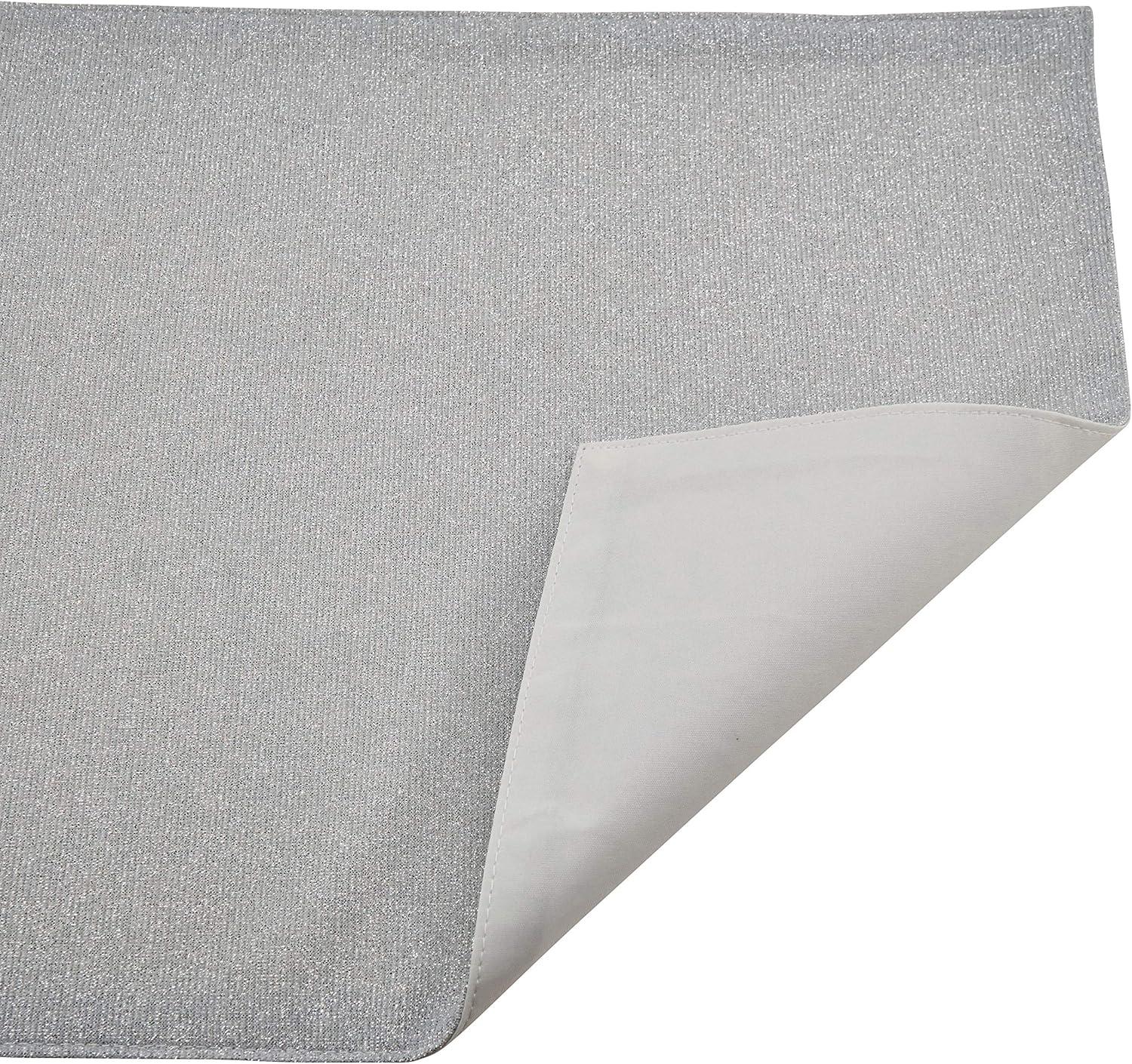 Silver Shimmering Fabric Placemats Set of 4