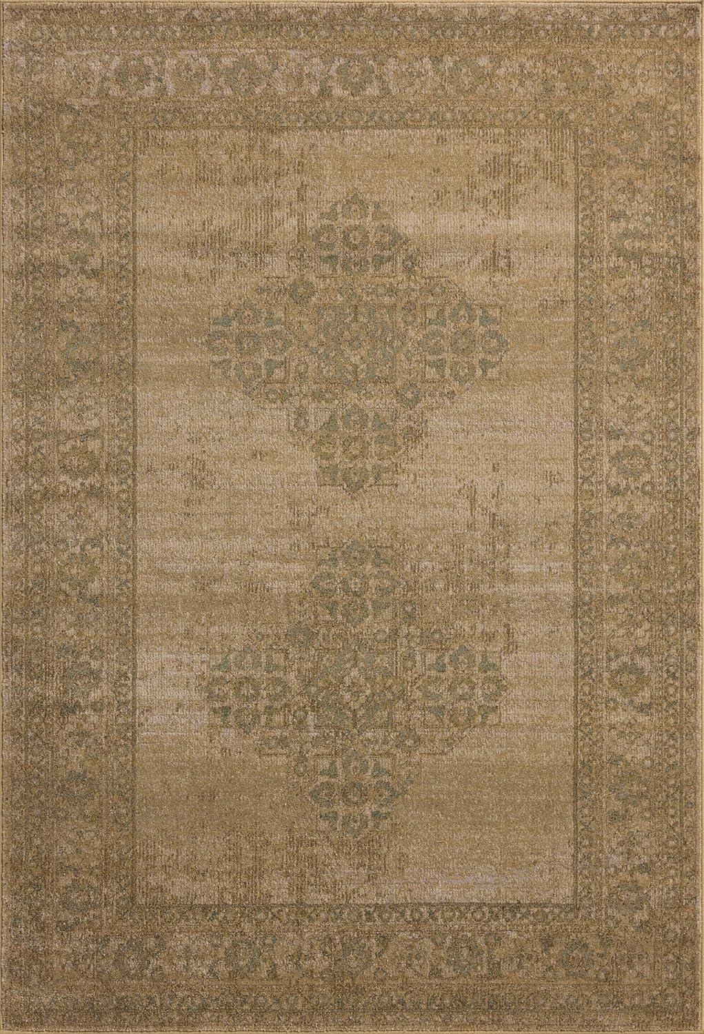 Mona Antique Spa 5' x 8' Wool Cotton Area Rug