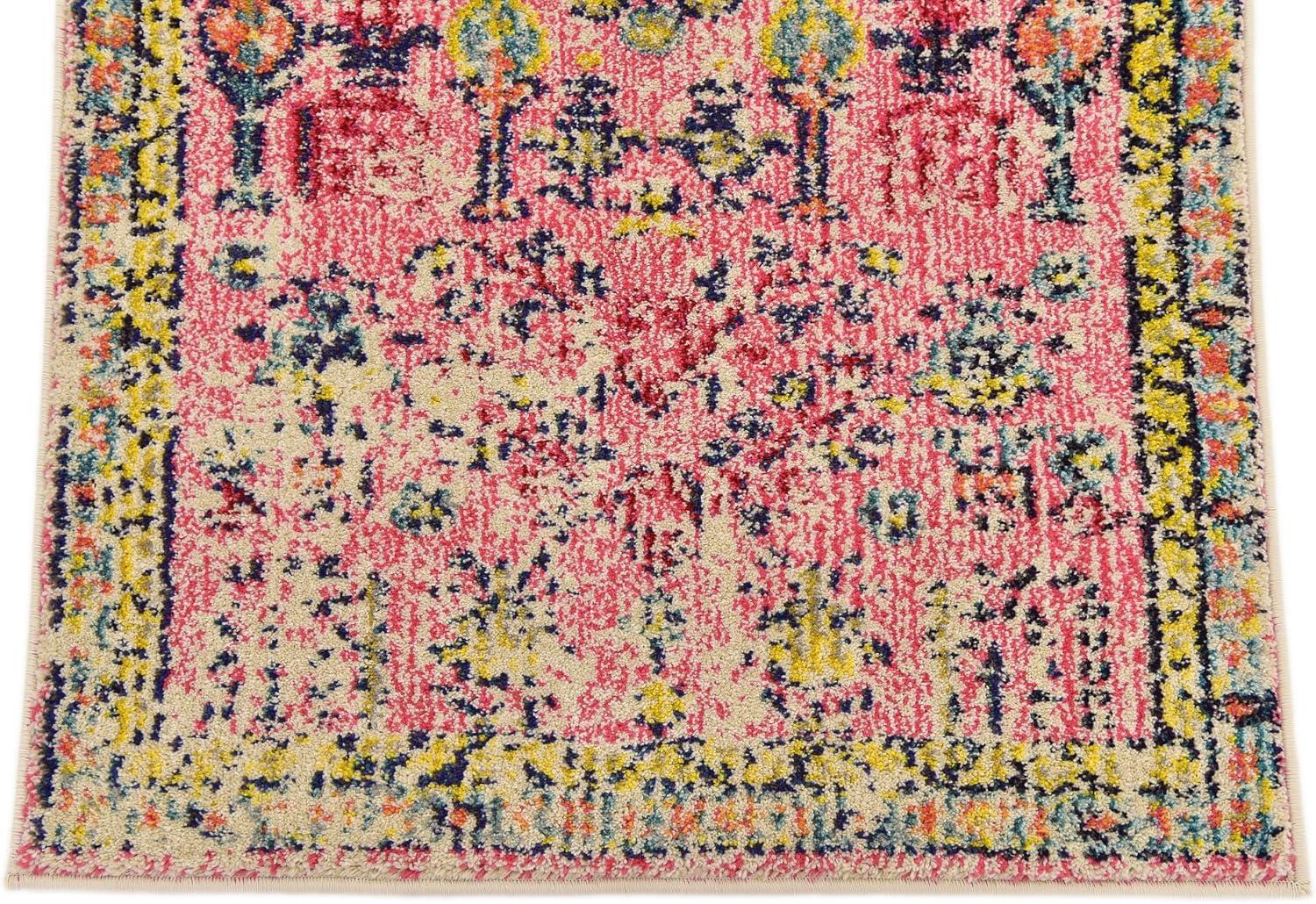 Unique Loom Monterey Collection Area Rug - Adobe (2' 7" x 10' Runner Pink/Blue)