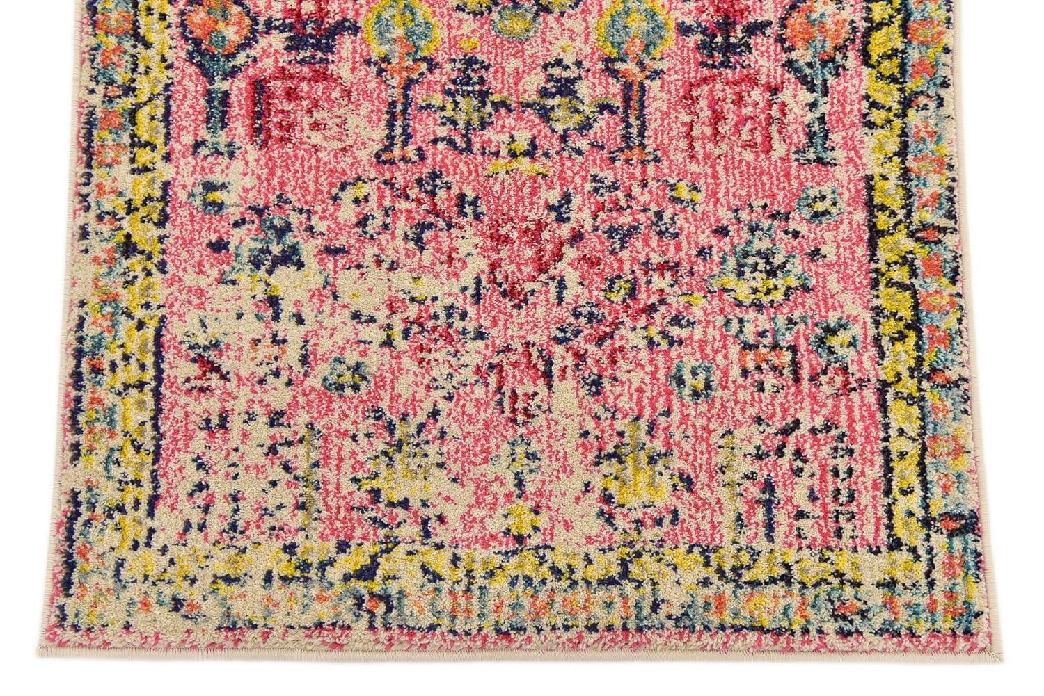 Unique Loom Monterey Collection Area Rug - Adobe (2' 7" x 10' Runner Pink/Blue)