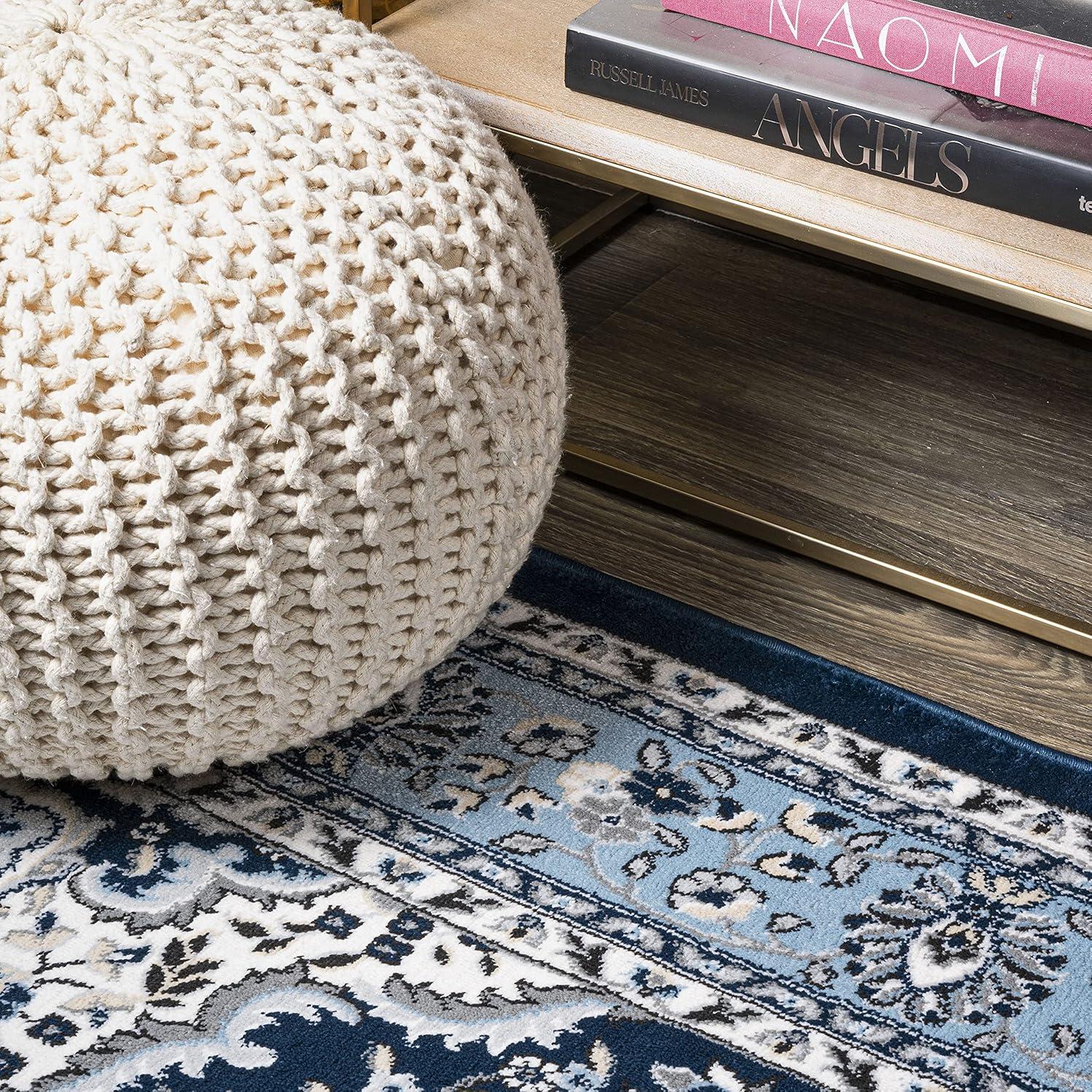 3'x 5' Palmette Modern Persian Floral Area Rug, Navy/Blue - JONATHAN Y