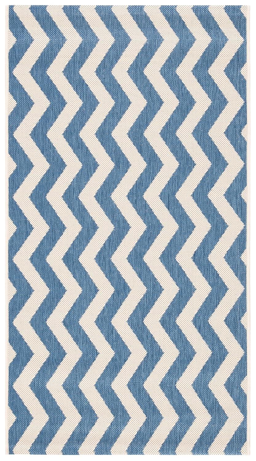 Courtyard CY6245 Power Loomed Indoor and Outdoor Accent Rug - Blue/Beige - 2'7"x5' - Safavieh