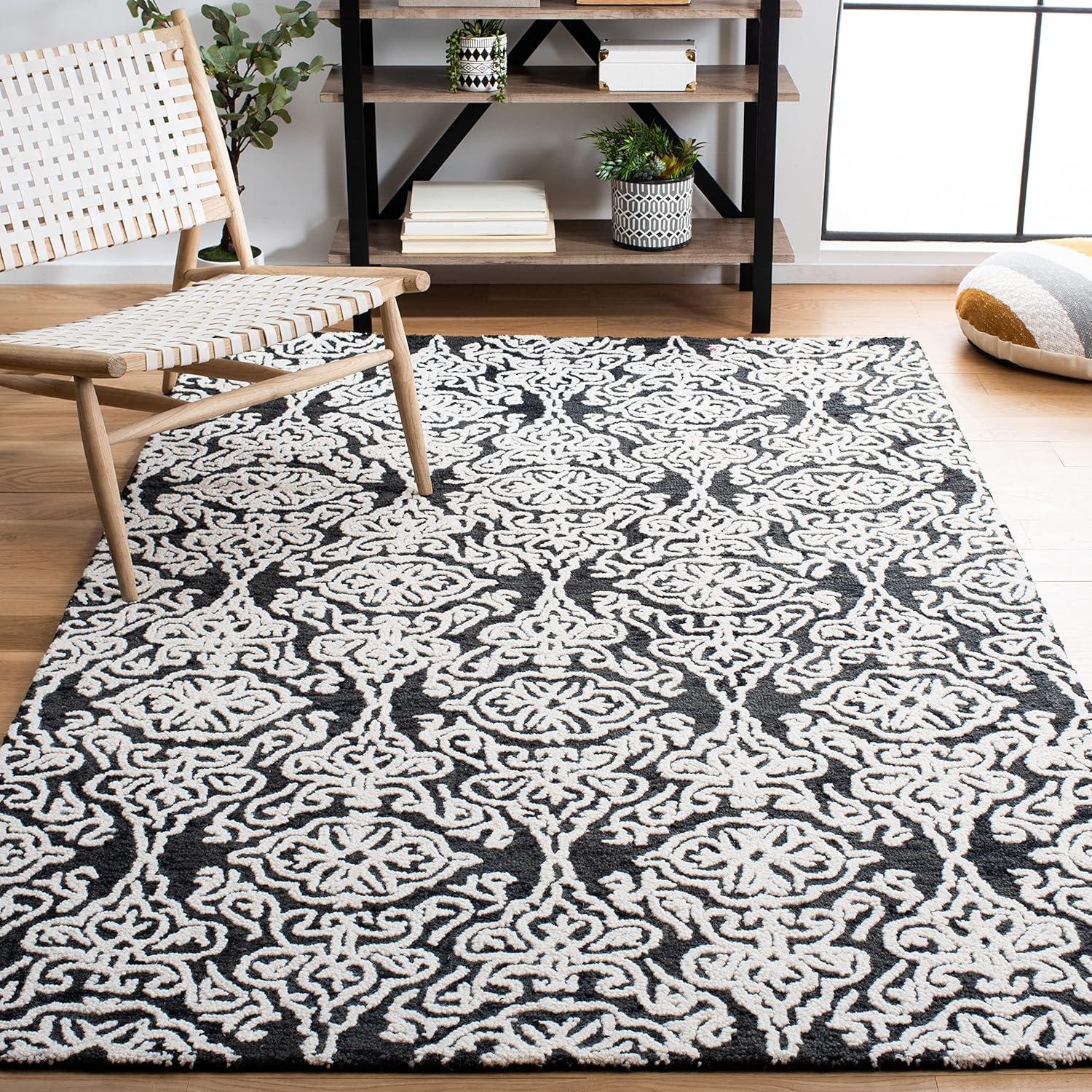 Blossom BLM112 Hand Tufted Indoor Area Rug - Beige/Ivory - 4'x6' - Safavieh