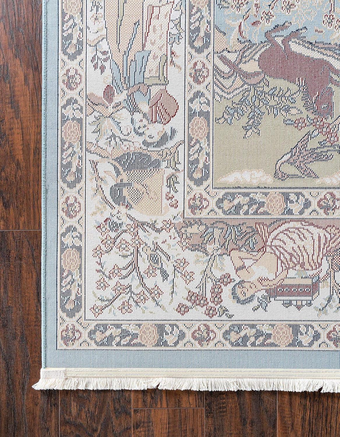Unique Loom Narenj Birmingham Area Rug ,Blue ,3'x13'