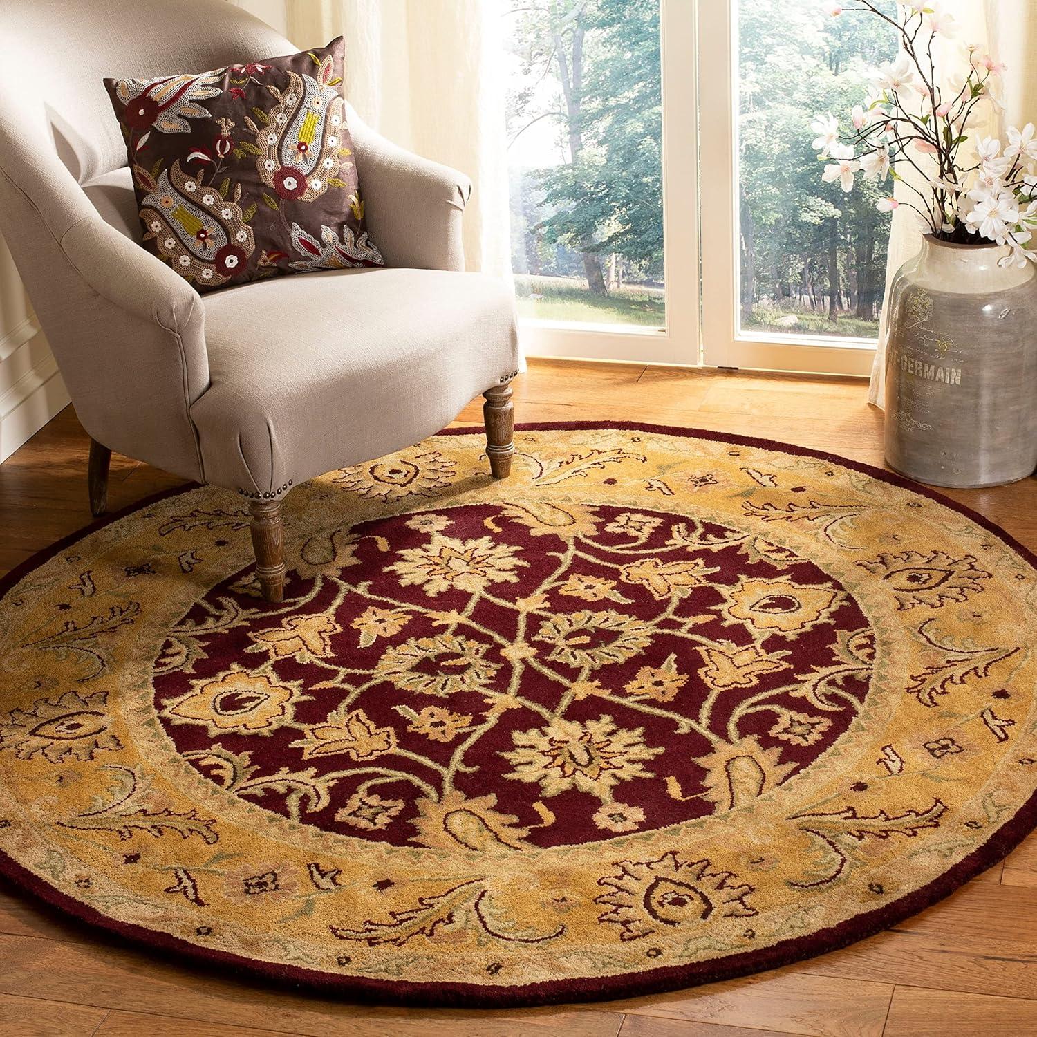 Classic CL244 Hand Tufted Area Rug - Black/Burgundy - 7'6"x9'6" - Safavieh.