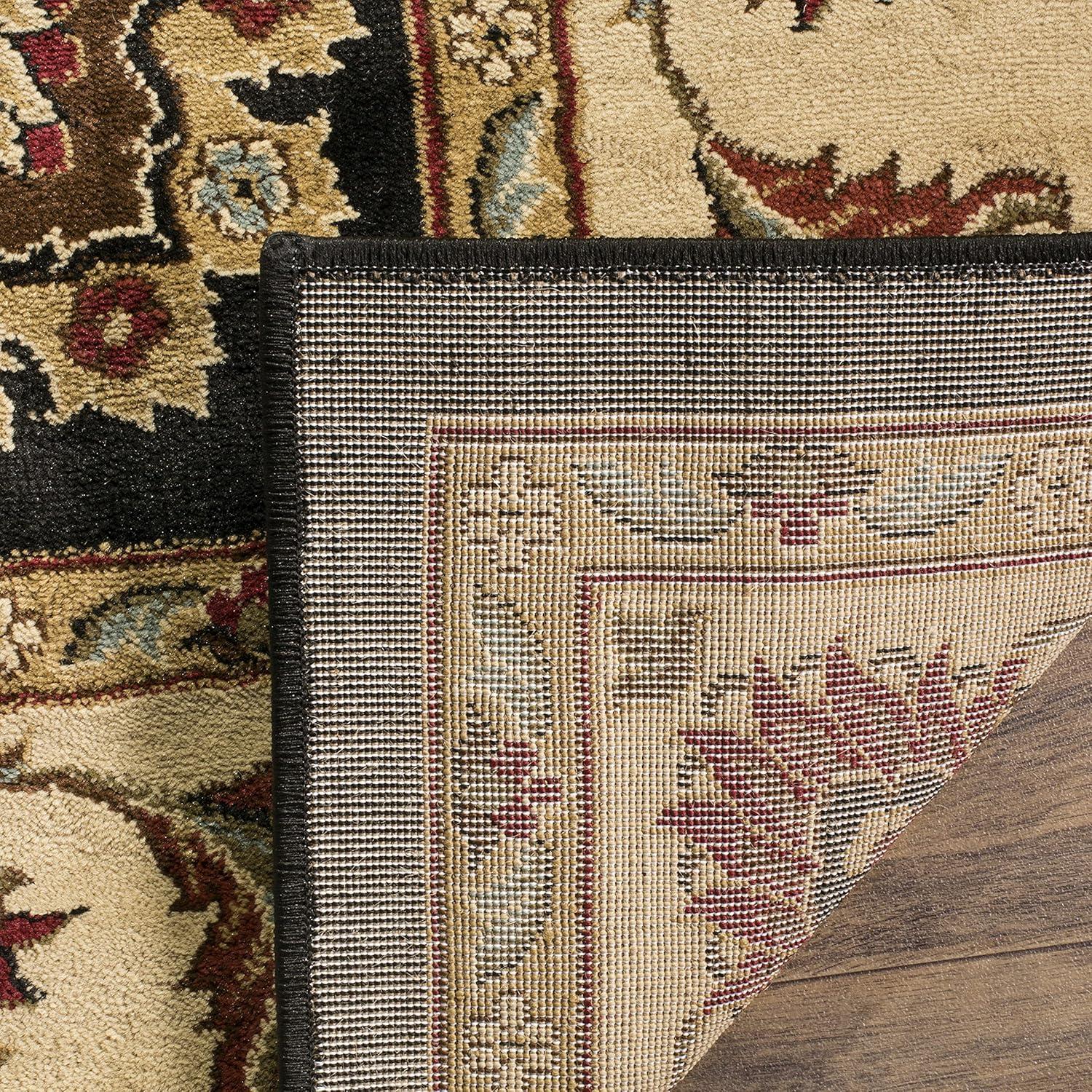 Lyndhurst LNH555 Power Loomed Area Rug - Black/Ivory - 5'3"x7'6" - Safavieh
