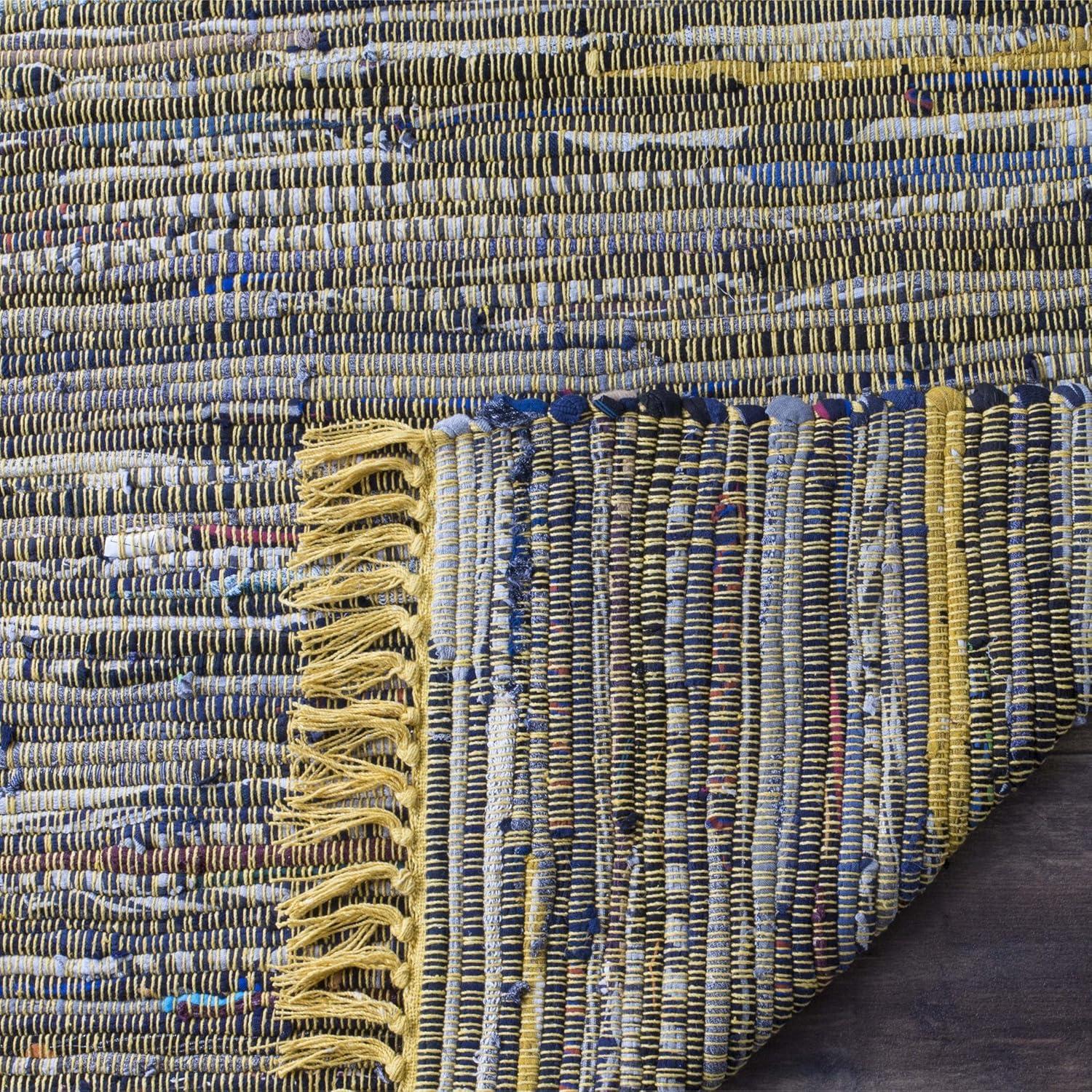 Rag Rug RAR121 Hand Woven Indoor Accent Rug - 3'x5' - Yellow/Multi - Safavieh