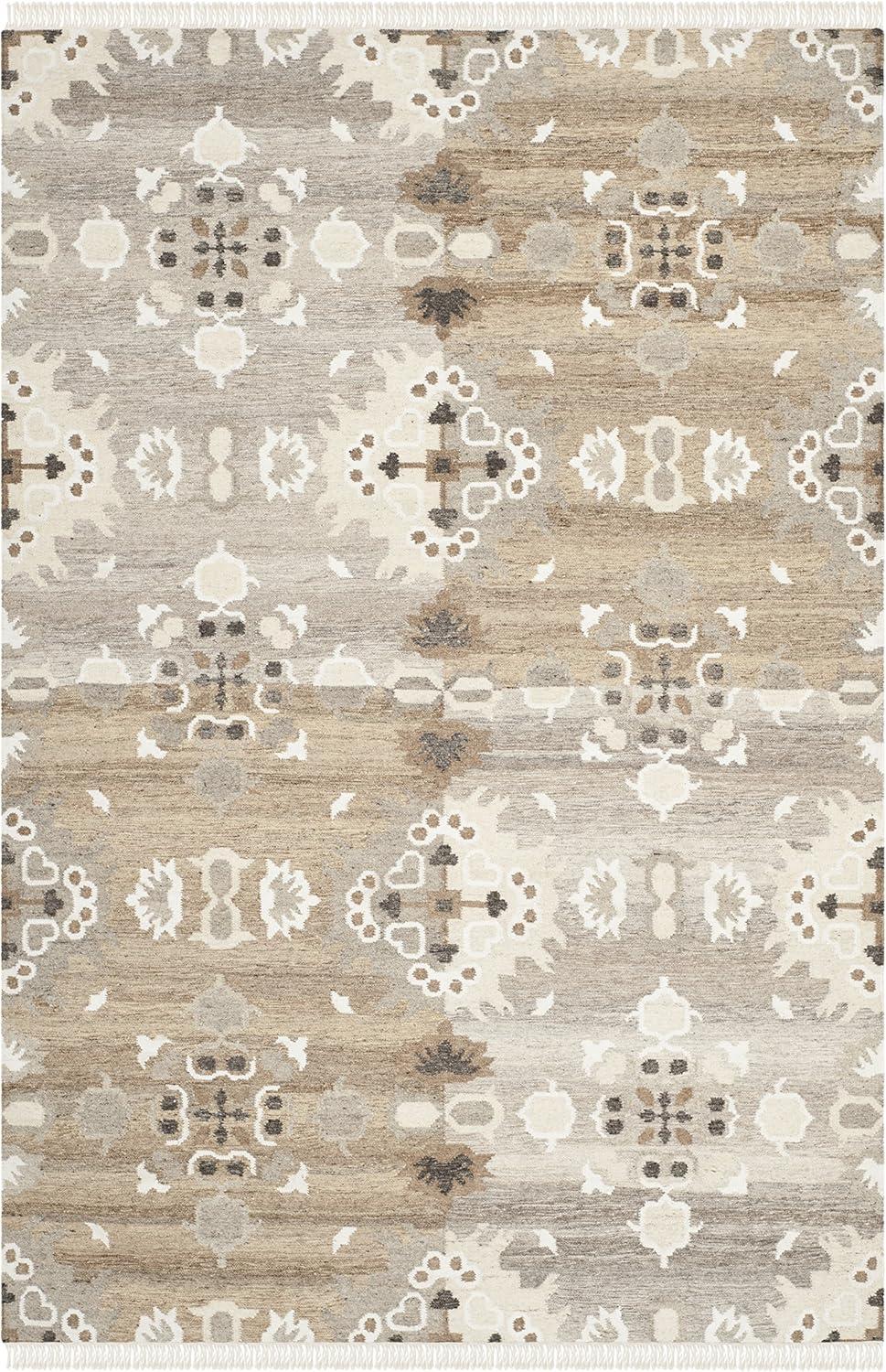 Natural Kilim NKM318 Hand Woven Indoor Area Rug - Grey/Multi - 8'x10' - Safavieh