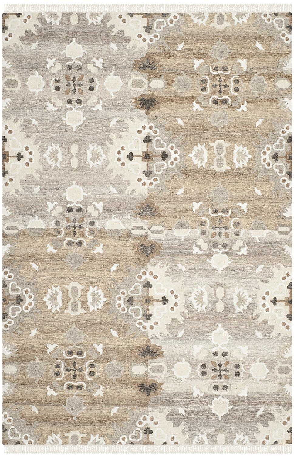 Natural Kilim NKM318 Hand Woven Indoor Area Rug - Grey/Multi - 8'x10' - Safavieh