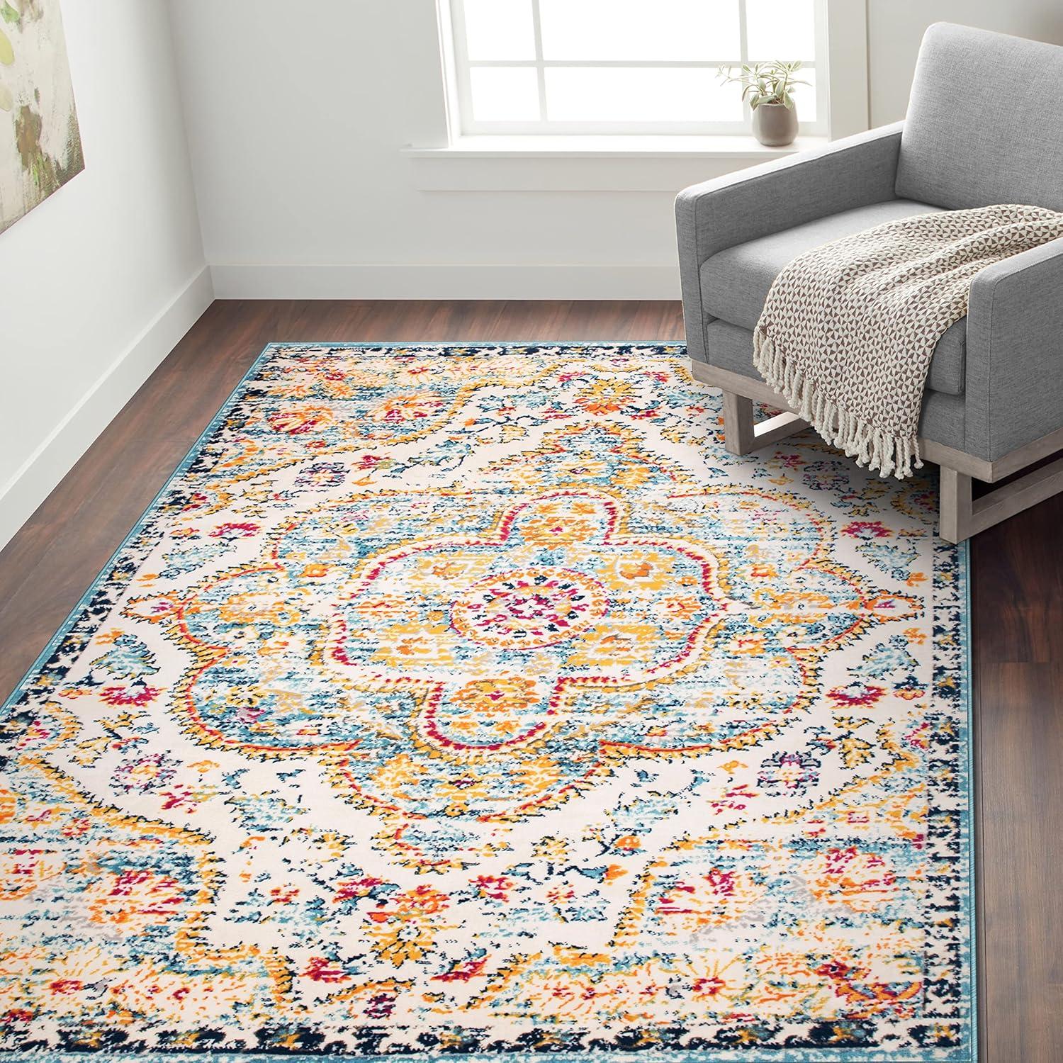 World Rug Gallery Distressed Vintage Bohemian Area Rug