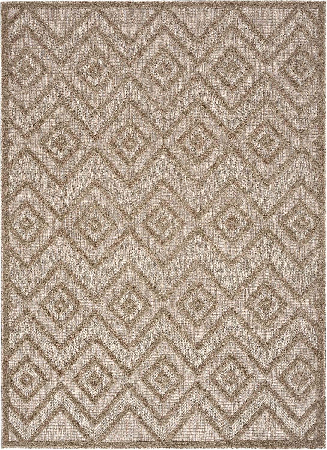 Nourison Versatile Solid Diamond Indoor Outdoor Flatweave Area Rug