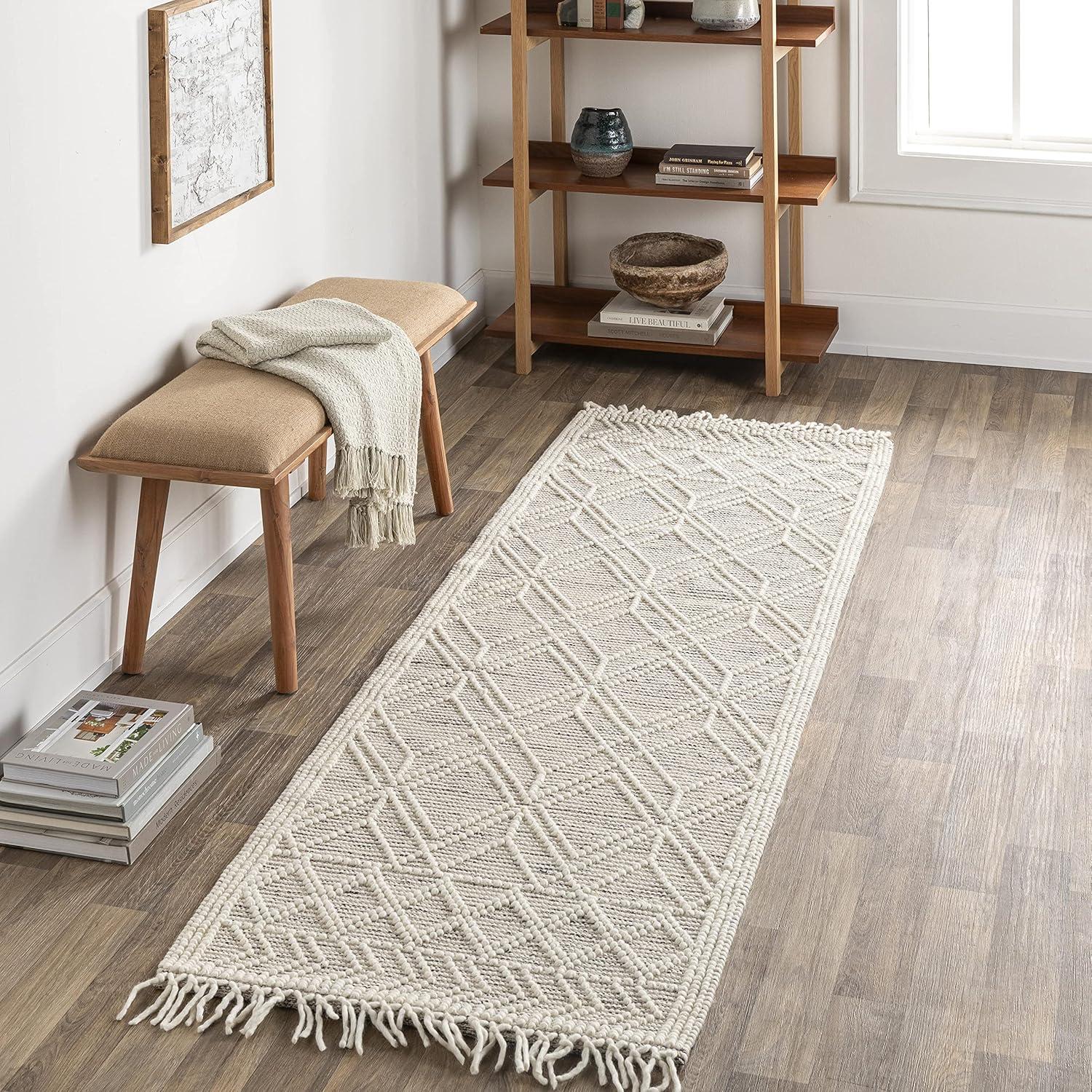 Mark&Day Wool Area Rugs, 5x7 Staveley Cottage Ivory Area Rug (5' x 7'6")