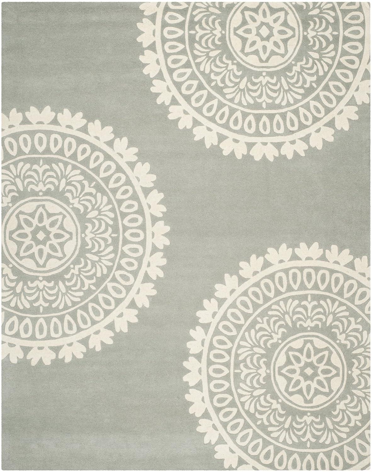 Bella BEL121 Hand Tufted Area Rug - Grey/Ivory - 8'9"x12' - Safavieh.