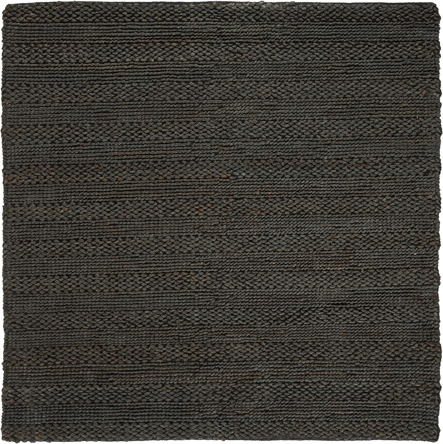 SAFAVIEH Natural Fiber Henrika Braided Area Rug, Charcoal, 4' x 4' Square