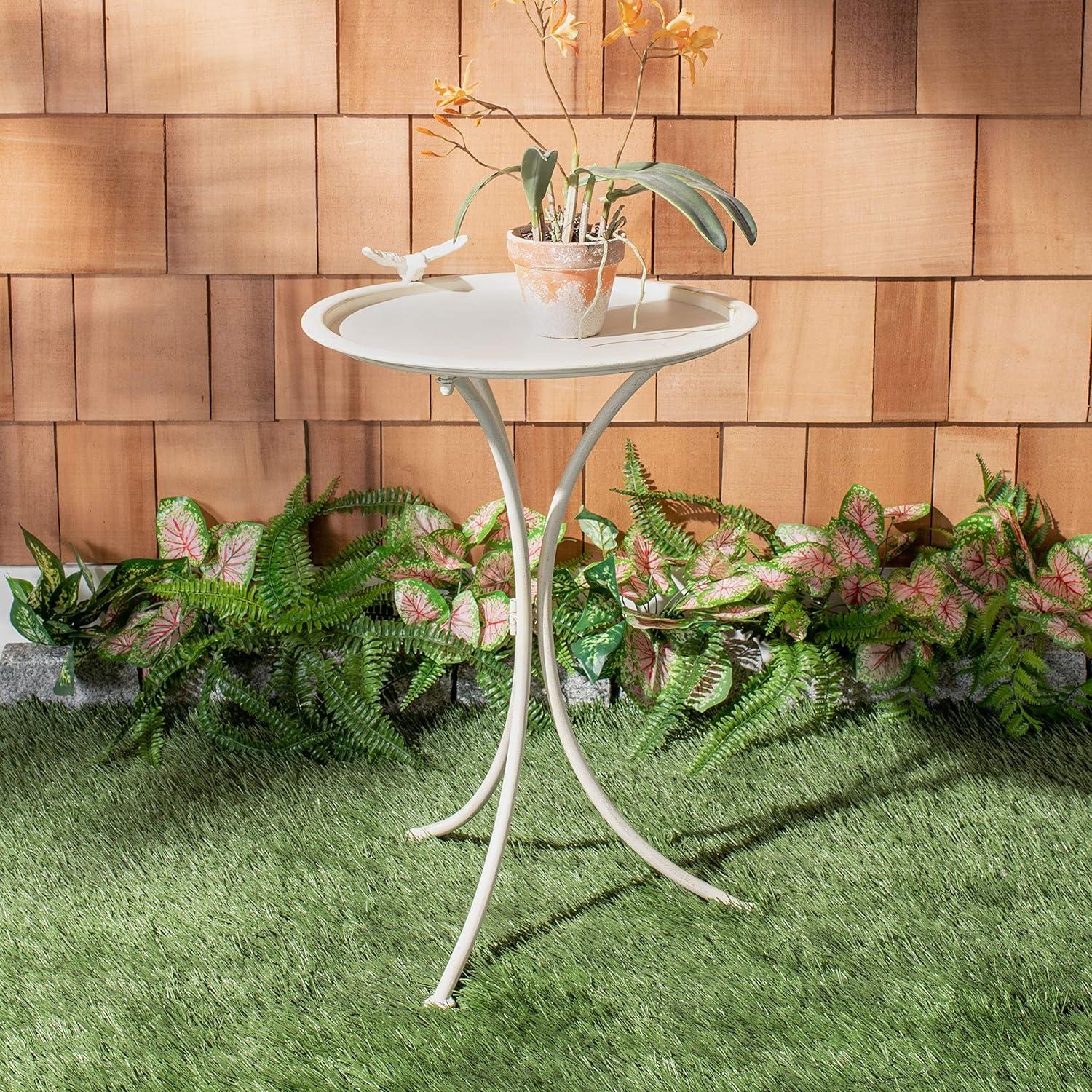 Kensi Outdoor Bird Bath - Pearl White - Safavieh