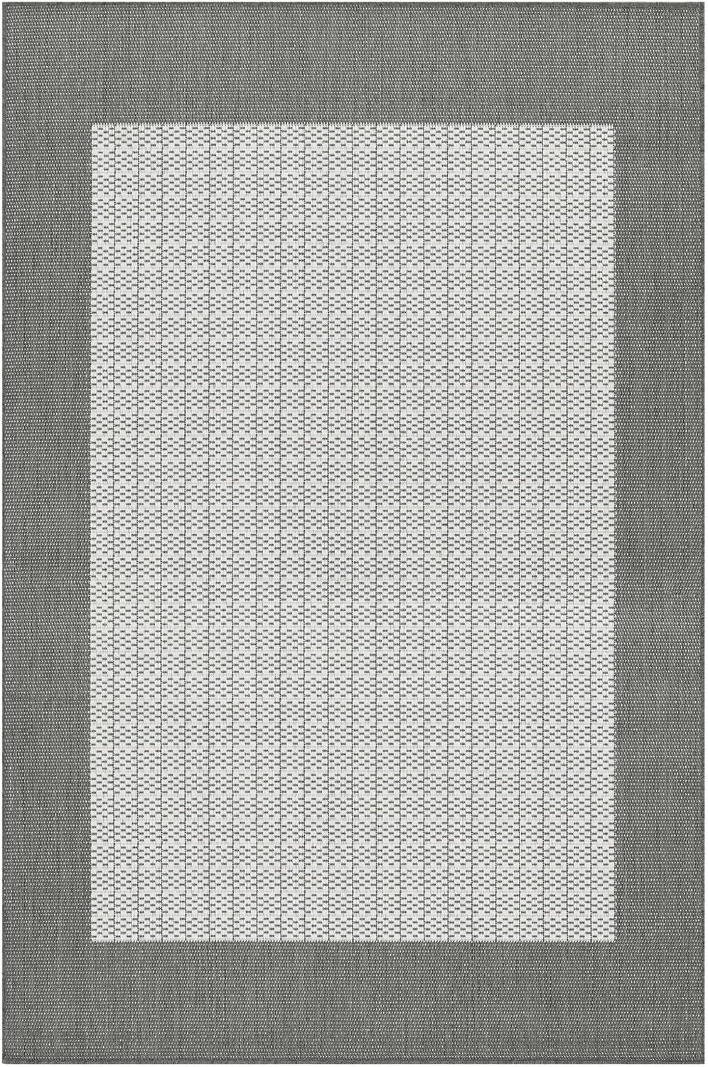 Recife Checkered Field Grey-White Synthetic 2' x 12' Runner Rug