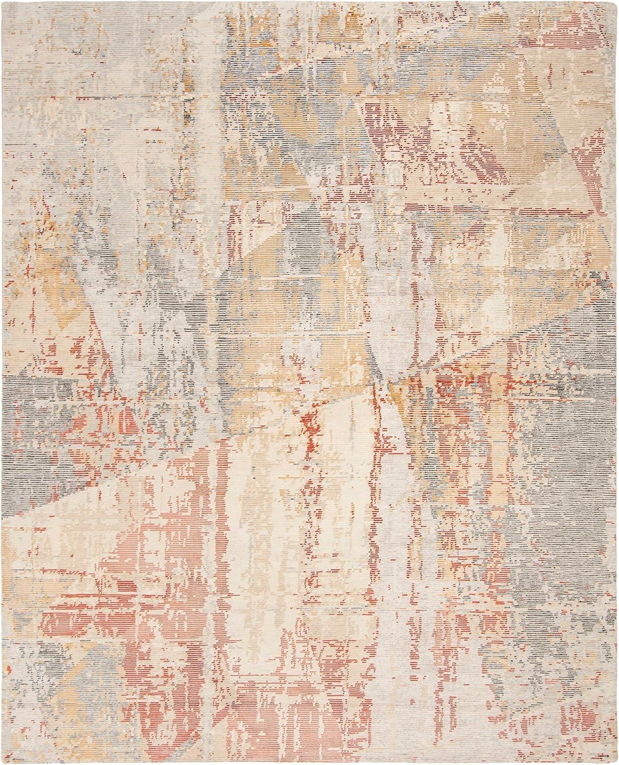 Tiffany Hand-Knotted Beige & Rust Wool-Blend 8' x 10' Area Rug