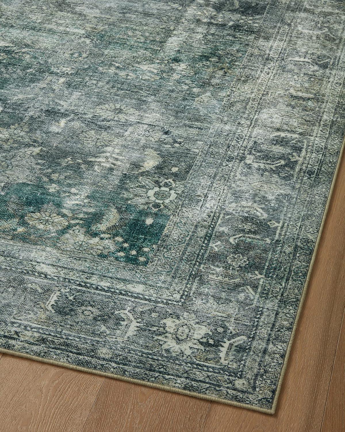 Magnolia Home By Joanna Gaines X Loloi Banks Machine Washable Blue / Lagoon Area Rug