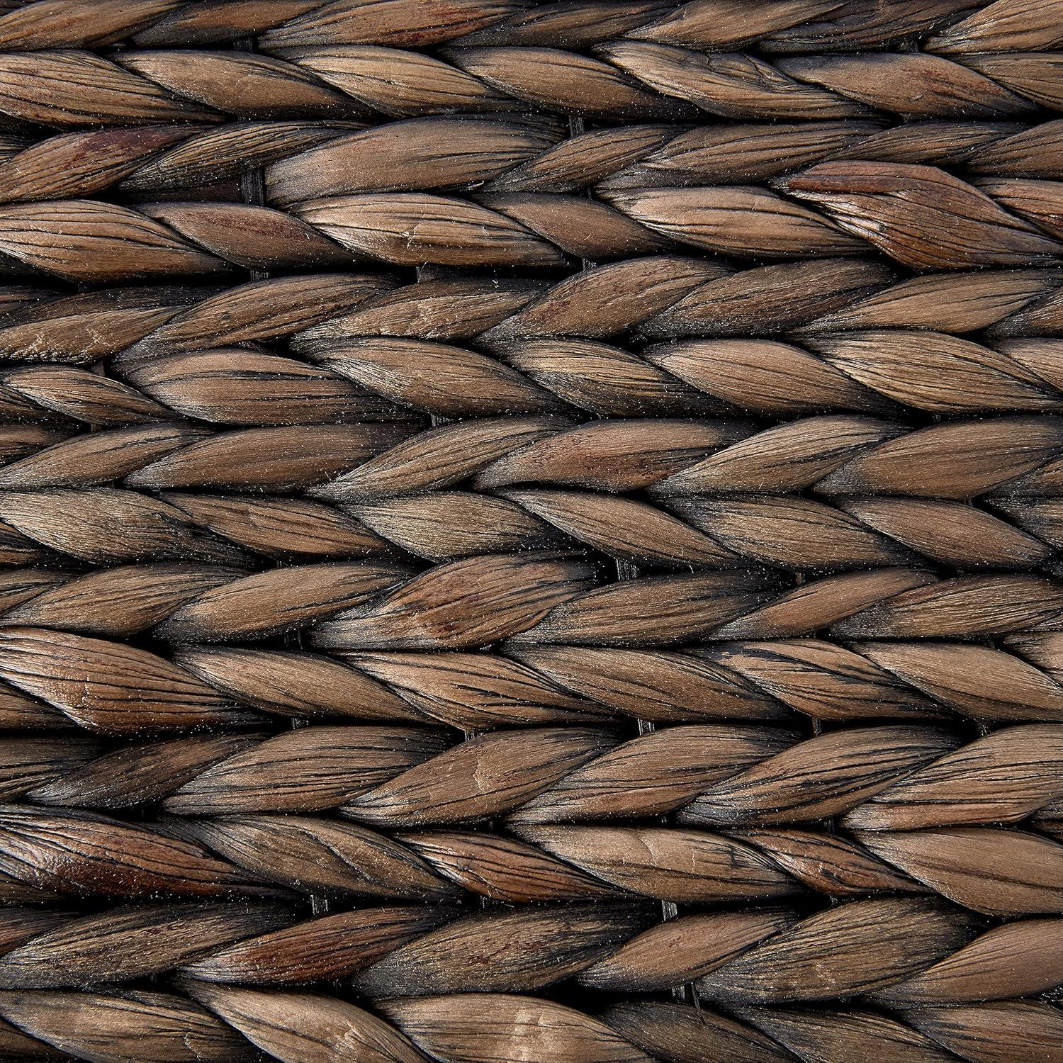 ClickDecor Farmhouse Wicker Trunk Rustic: Metal Frame, Hinged Lid, No Assembly, 66lb Capacity