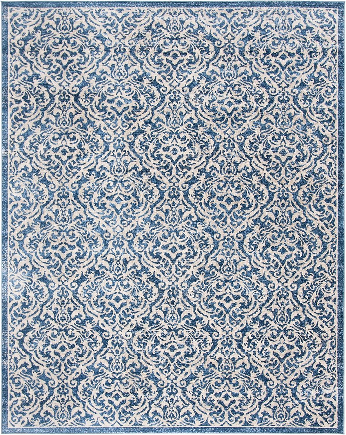 SAFAVIEH Brentwood Dilara Damask Area Rug, 10' x 13', Light Grey/Blue