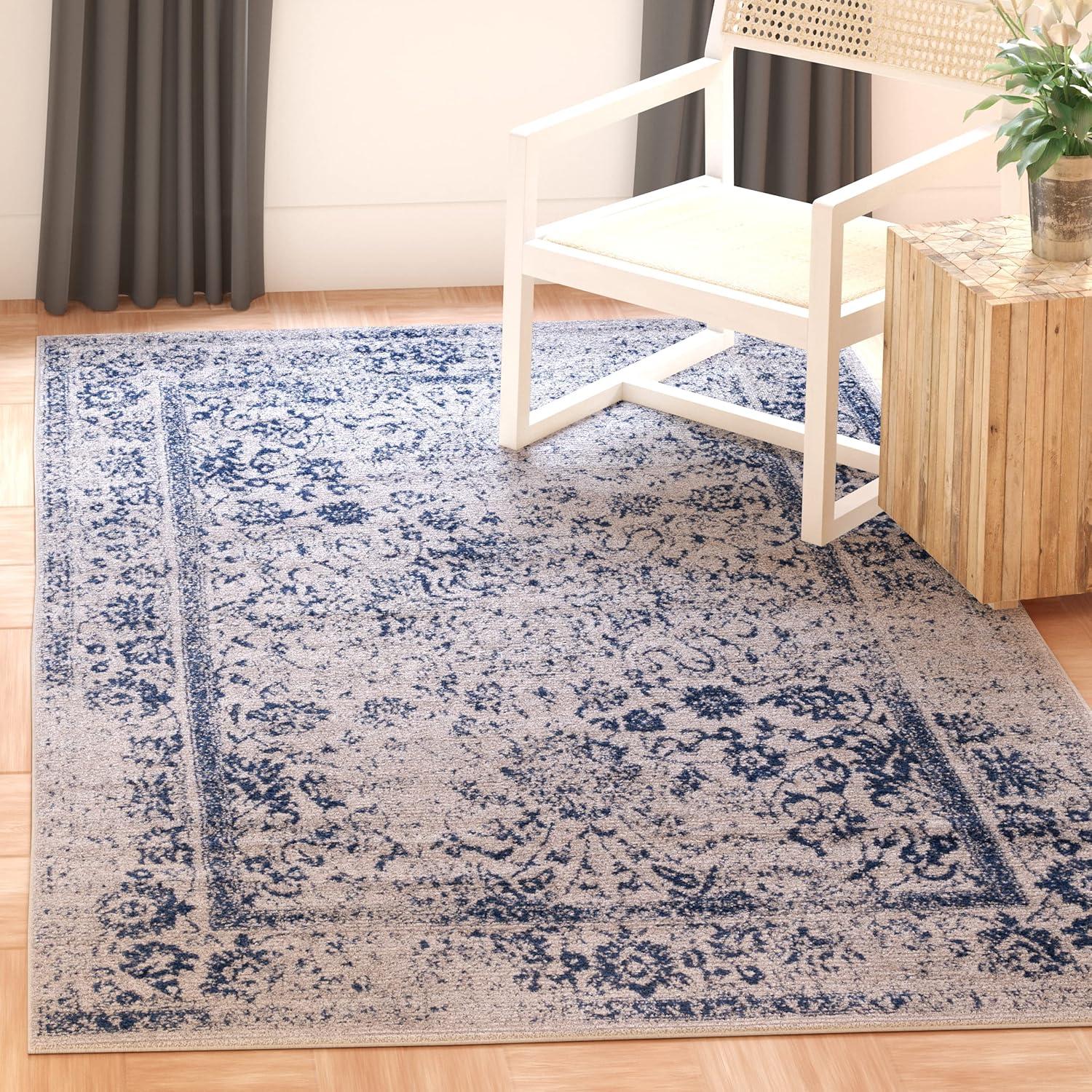 Adirondack ADR109 Machine Made Indoor Area Rug - Grey/Navy - 6'x9' - Safavieh
