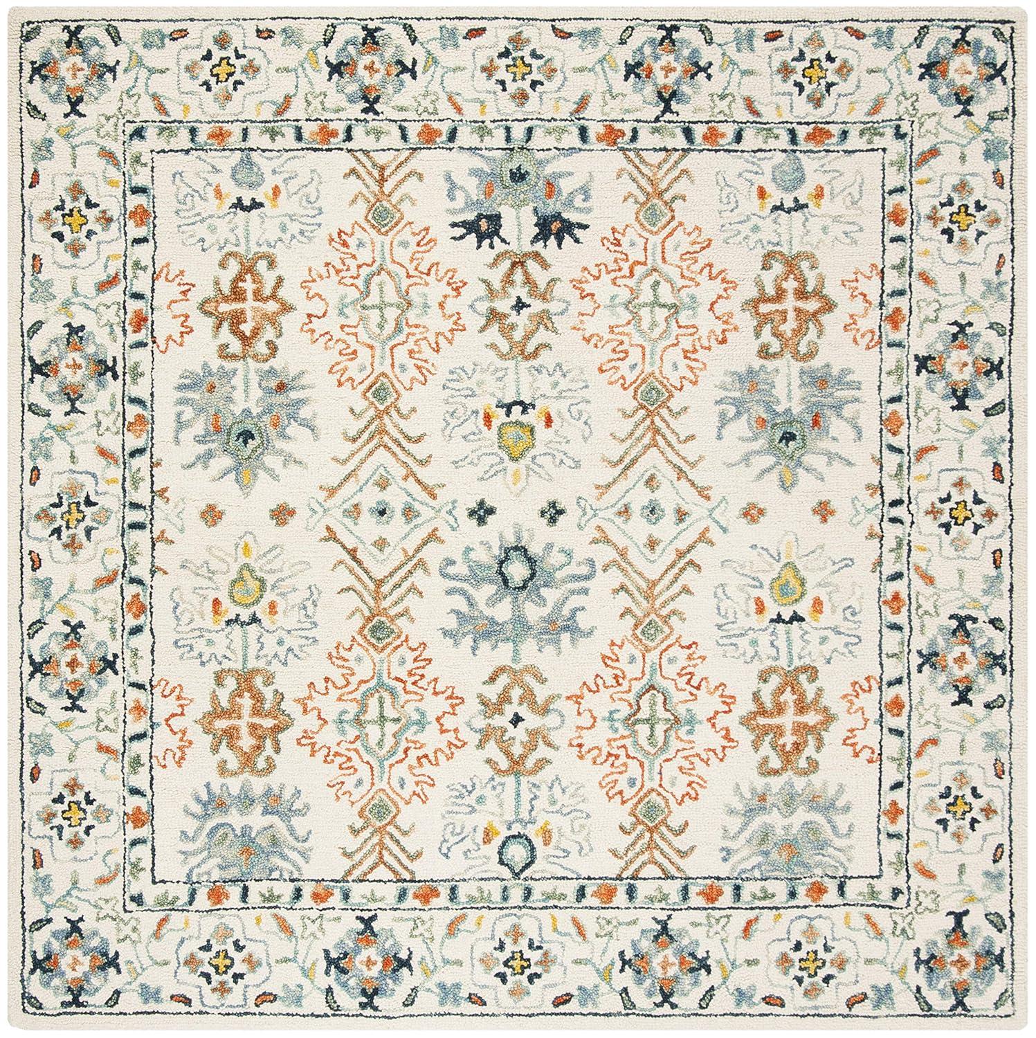 Aspen APN310 Hand Tufted Indoor Area Rug - Ivory/Blue - 7'x7' - Safavieh