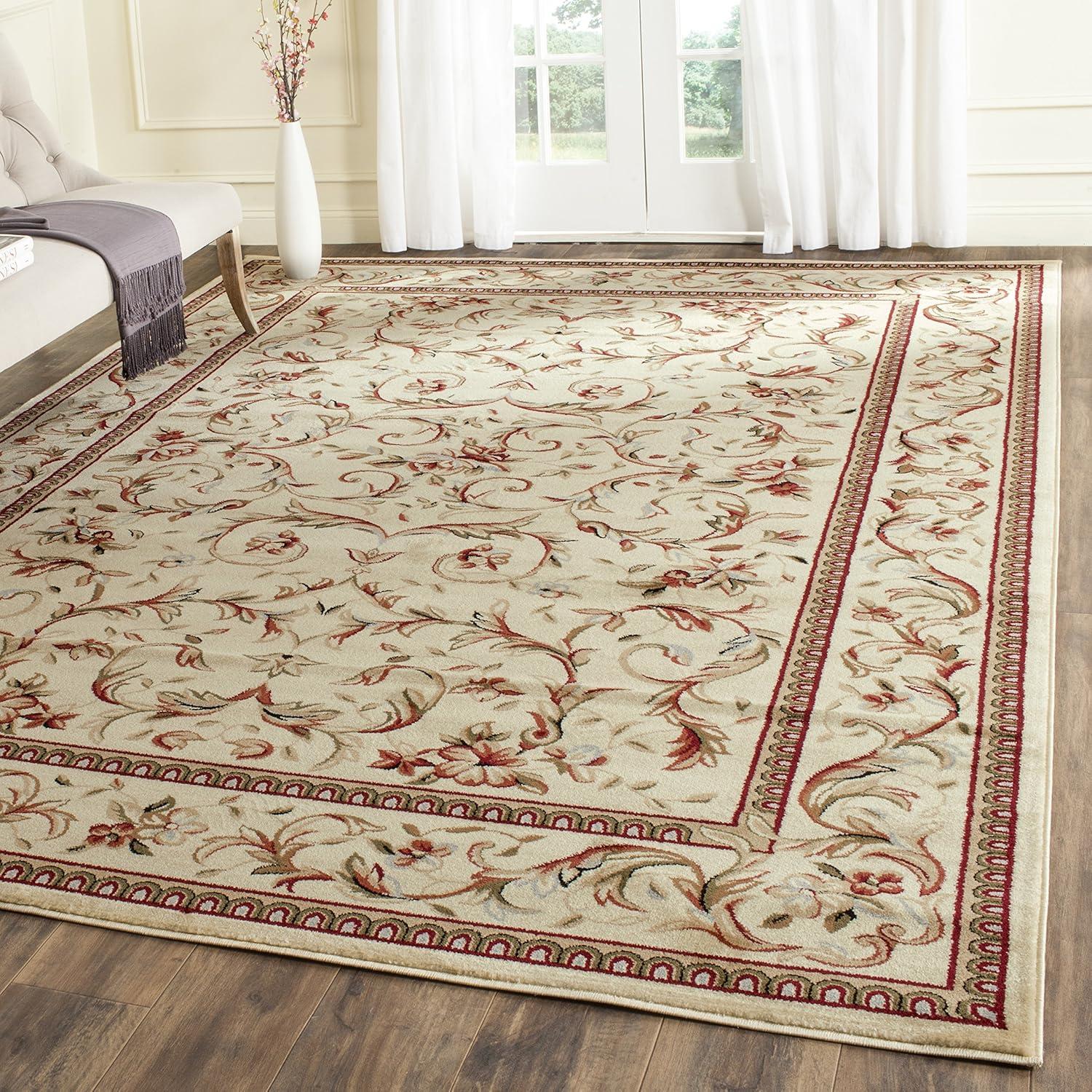 SAFAVIEH Lyndhurst Beatrix Floral Bordered Area Rug, Ivory, 12' x 18'