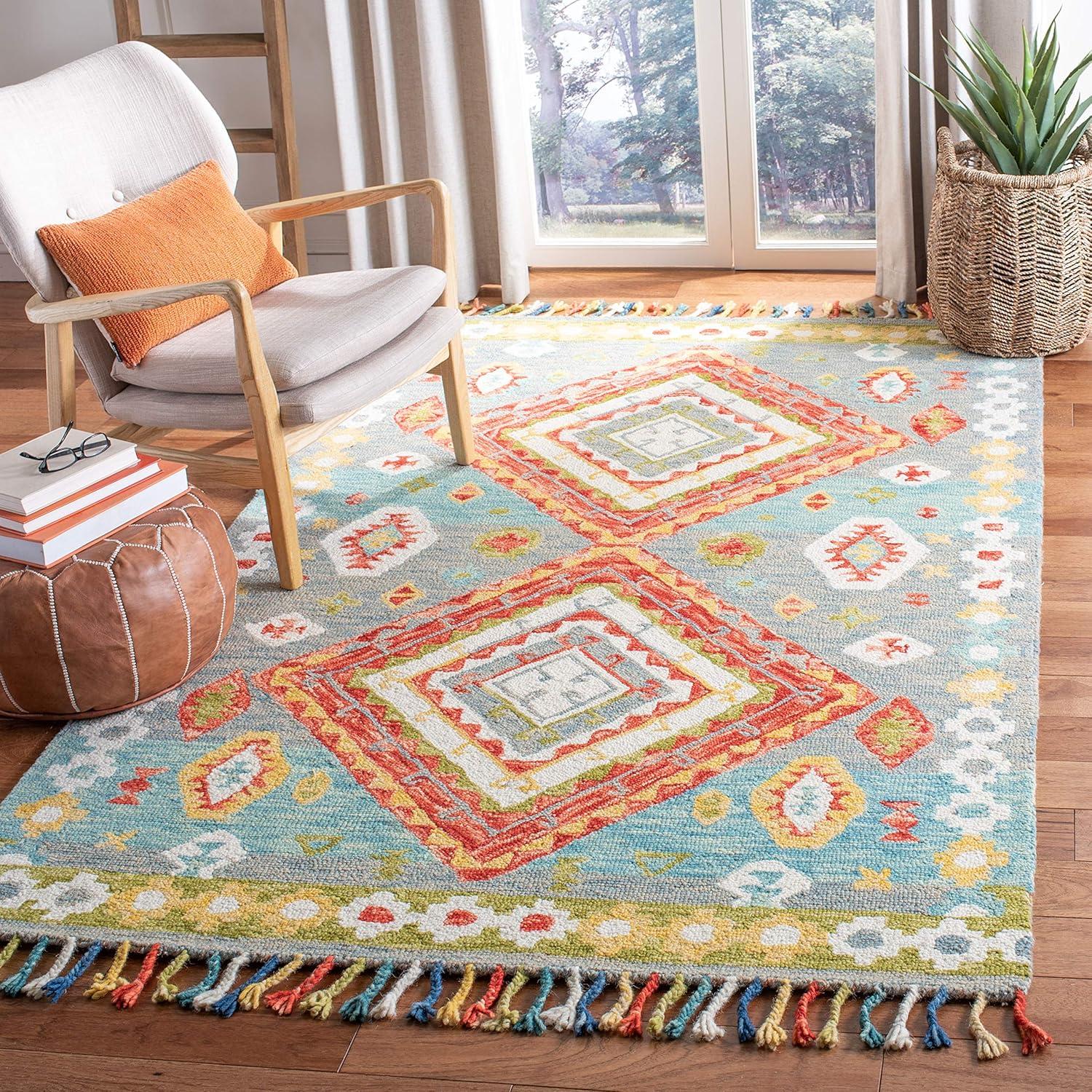 Aspen APN119 Hand Tufted Area Rug - Grey/Red - 3' X 5' - Safavieh.
