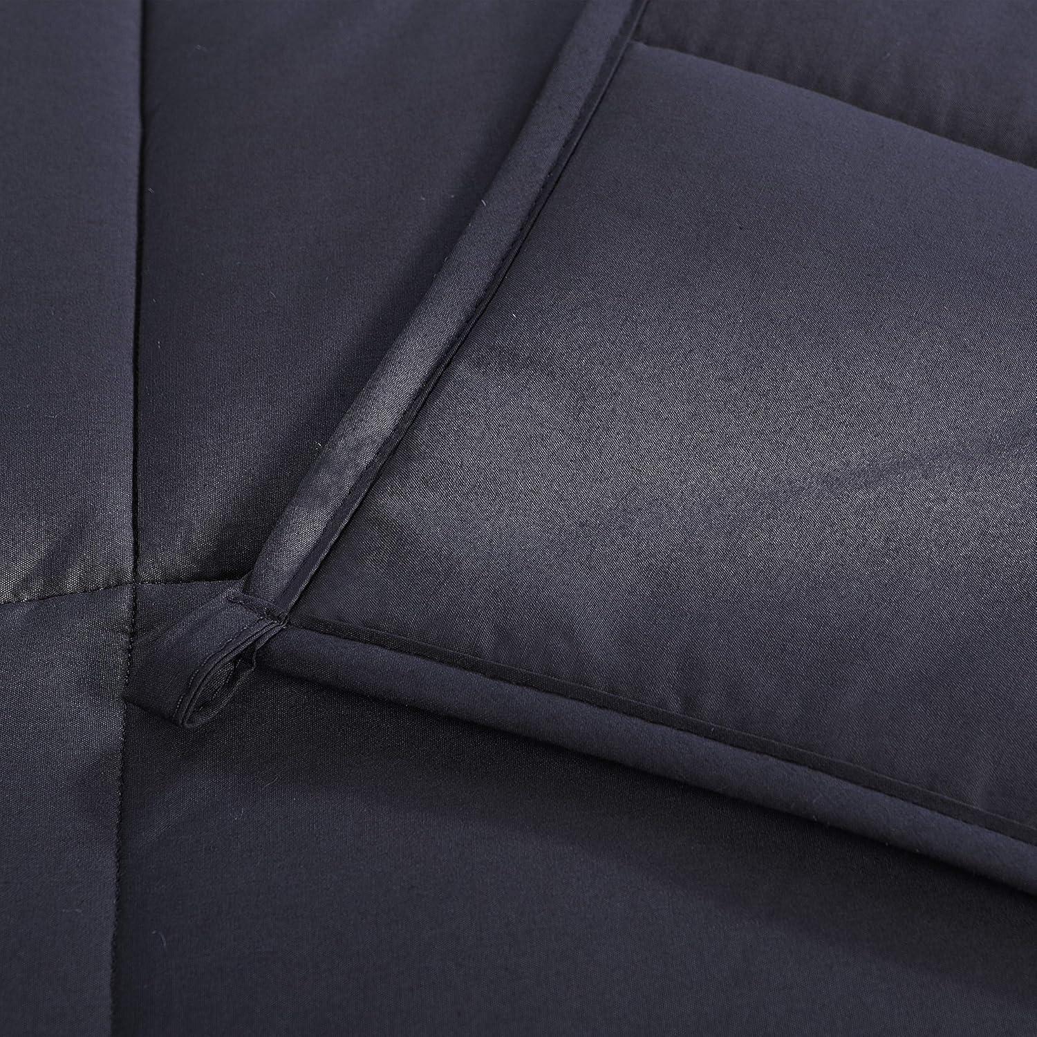 Navy Plush 15lb Weighted Blanket with Removable Cover