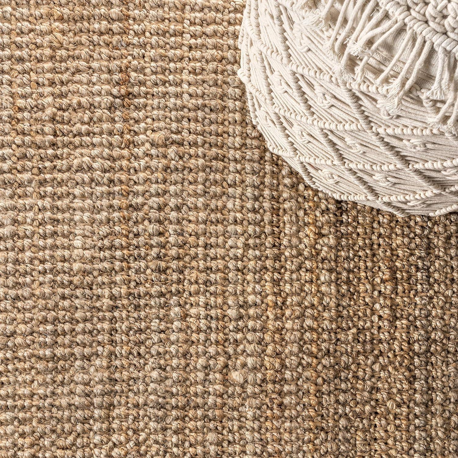 Para Hand Woven Chunky Jute with Fringe Area Rug - JONATHAN Y