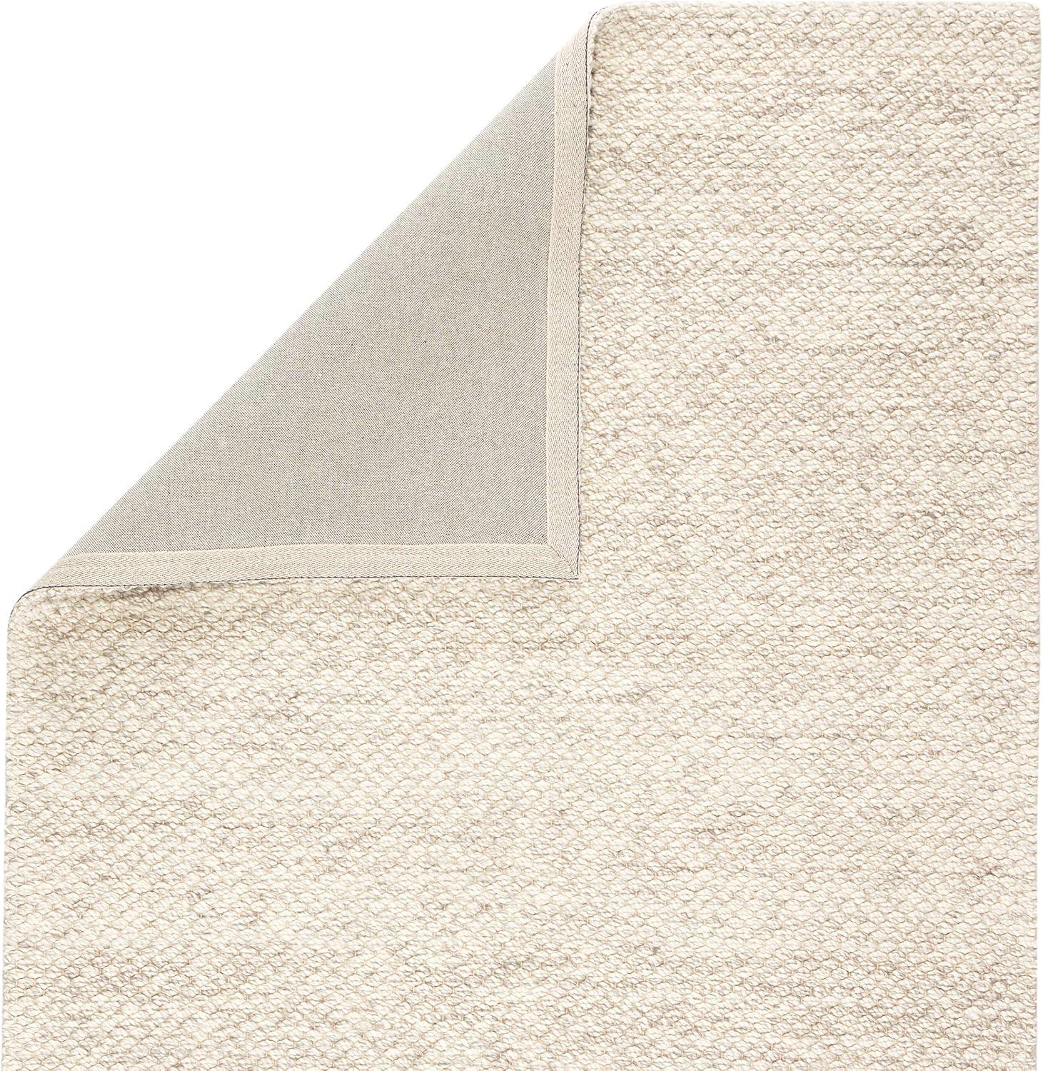 Scandinavia Rakel Wool Area Rug in Solid Taupe/White