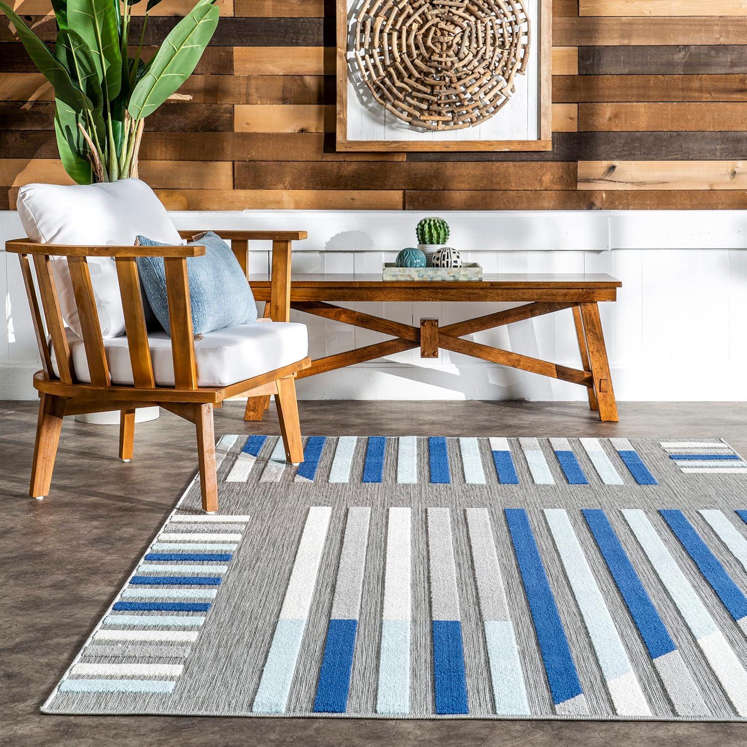 Nuloom Adali Contemporary Striped Indoor/Outdoor Patio Area Rug
